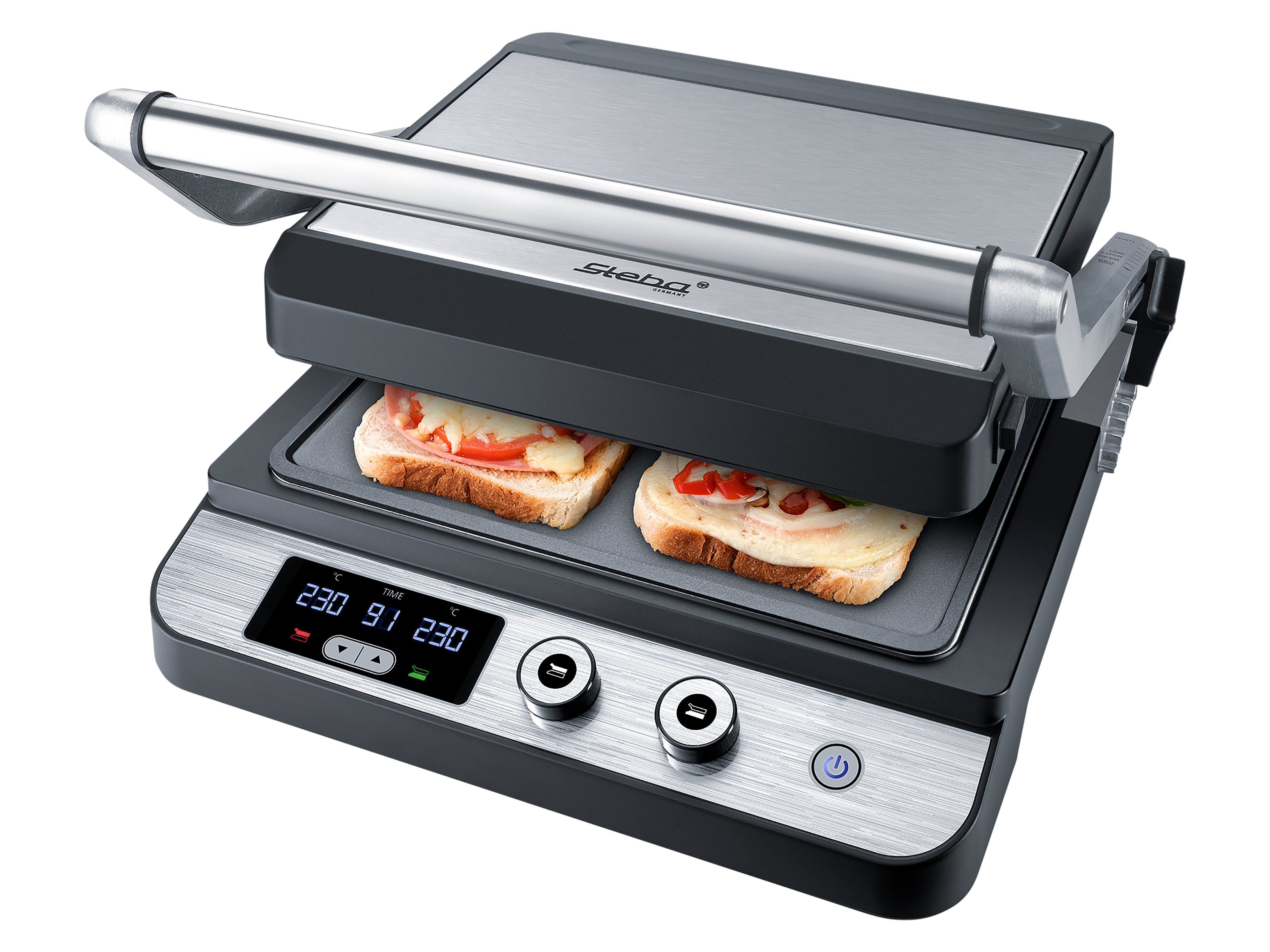 STEBA Kontaktgrill FG 120, Edelstahl, Antihaft, Timer, LED-Display STEBA Kontaktgrill FG 120, Edelstahl, Antihaft, Timer, LED-Display