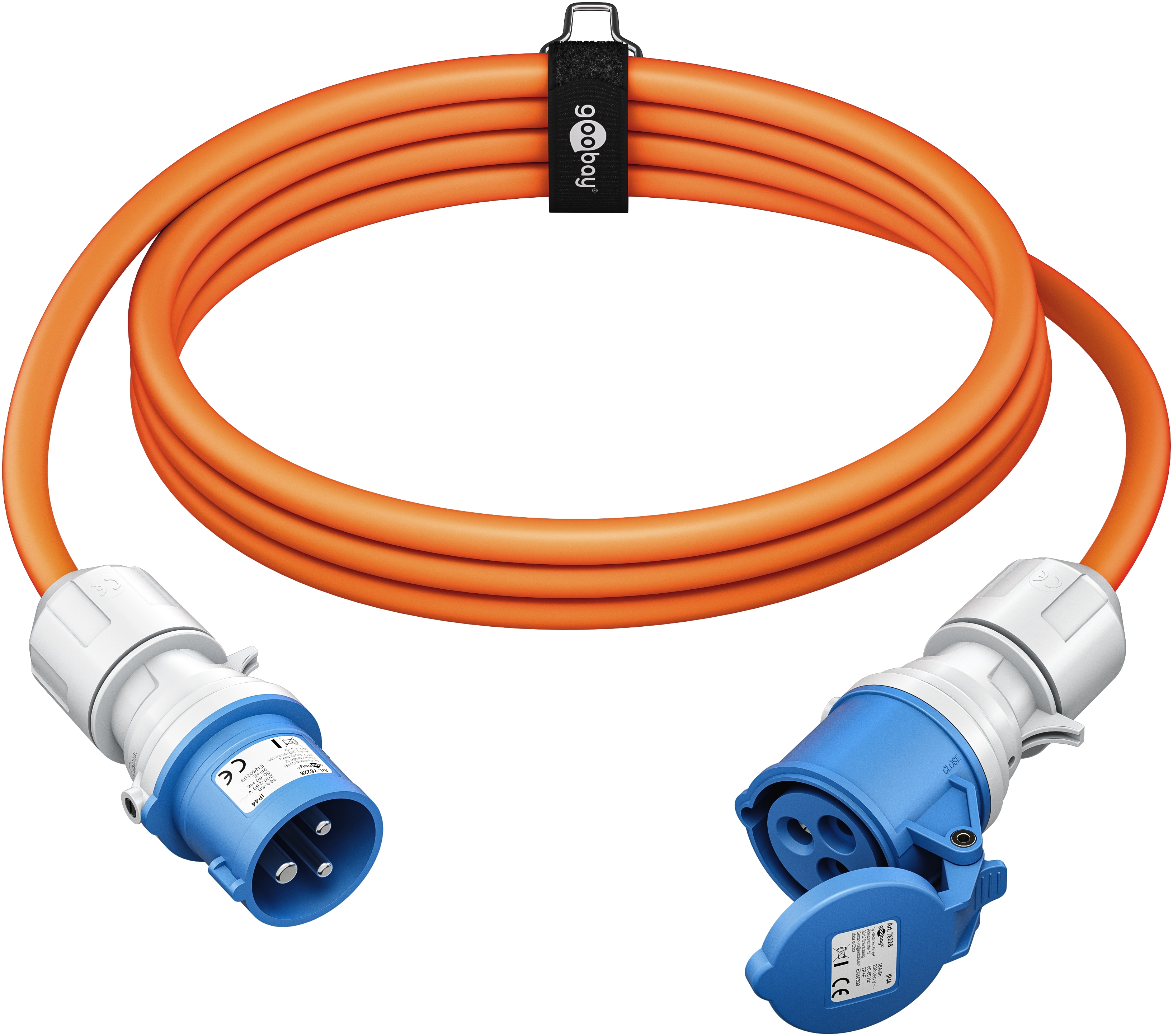 GOOBAY CEE-Verlängerung 76229, 10 m, 2,5mm², 16A/230V, orange