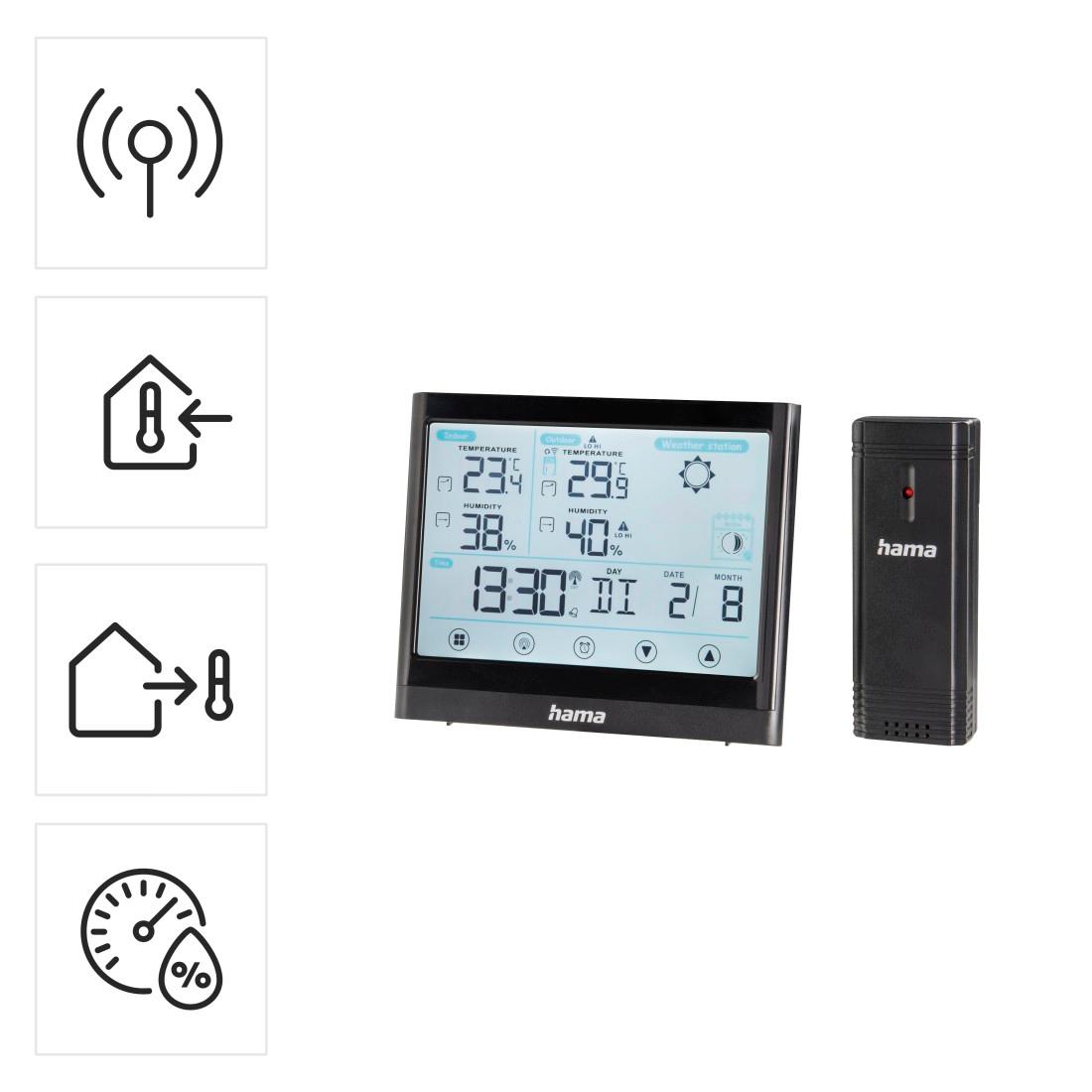 HAMA Wetterstation 186421, Full Touch, schwarz