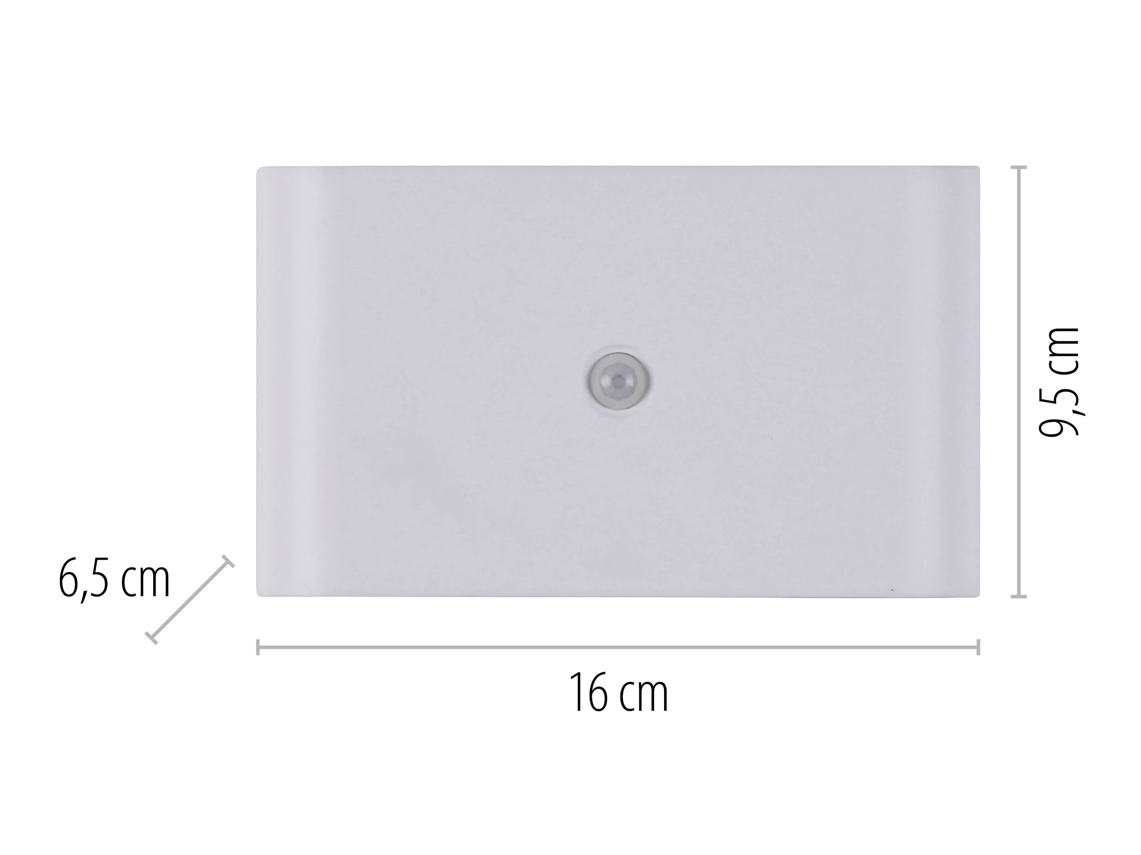 JUST LIGHT LED-Akku-Wandleuchte 19475-16, 3W, 3000K, 300lm, warmweiß, IP44, weiß