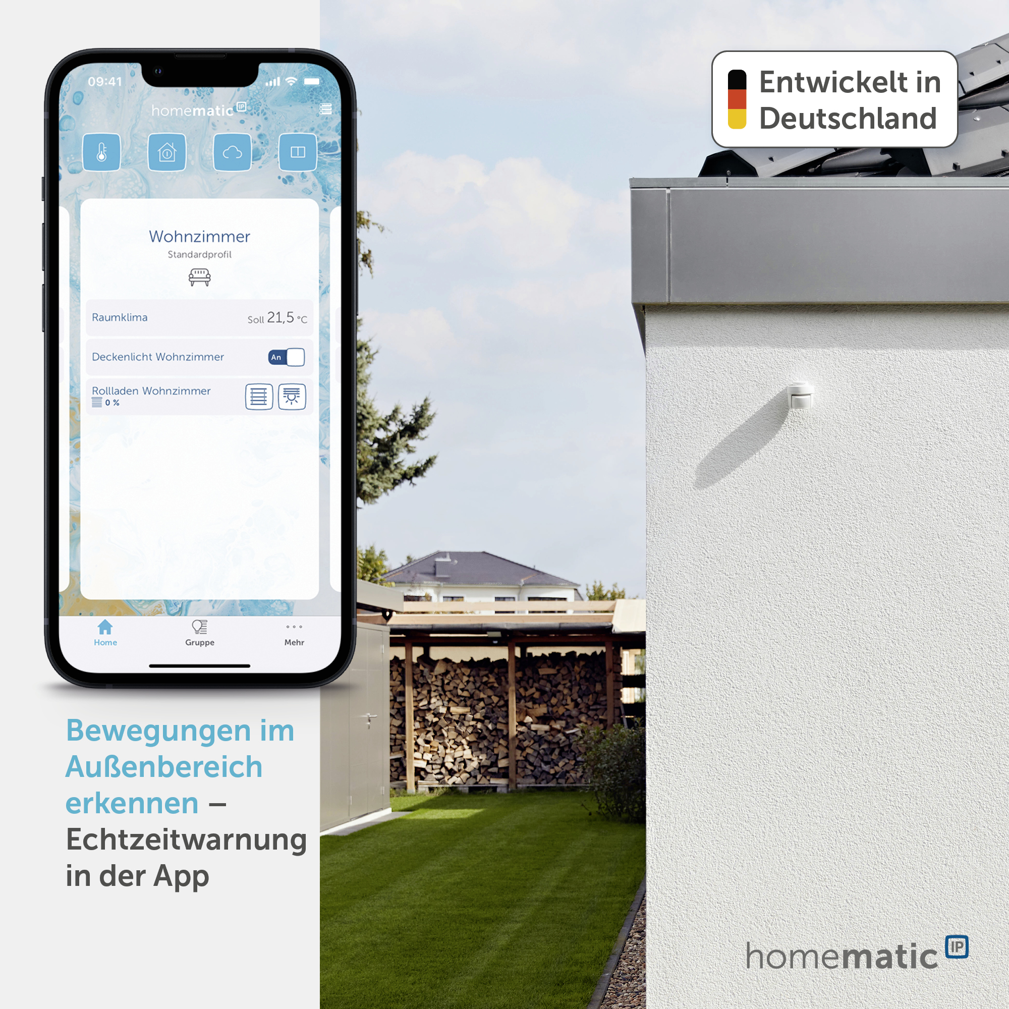 HOMEMATIC IP 156203A0, Bewegungsmelder, außen, weiß