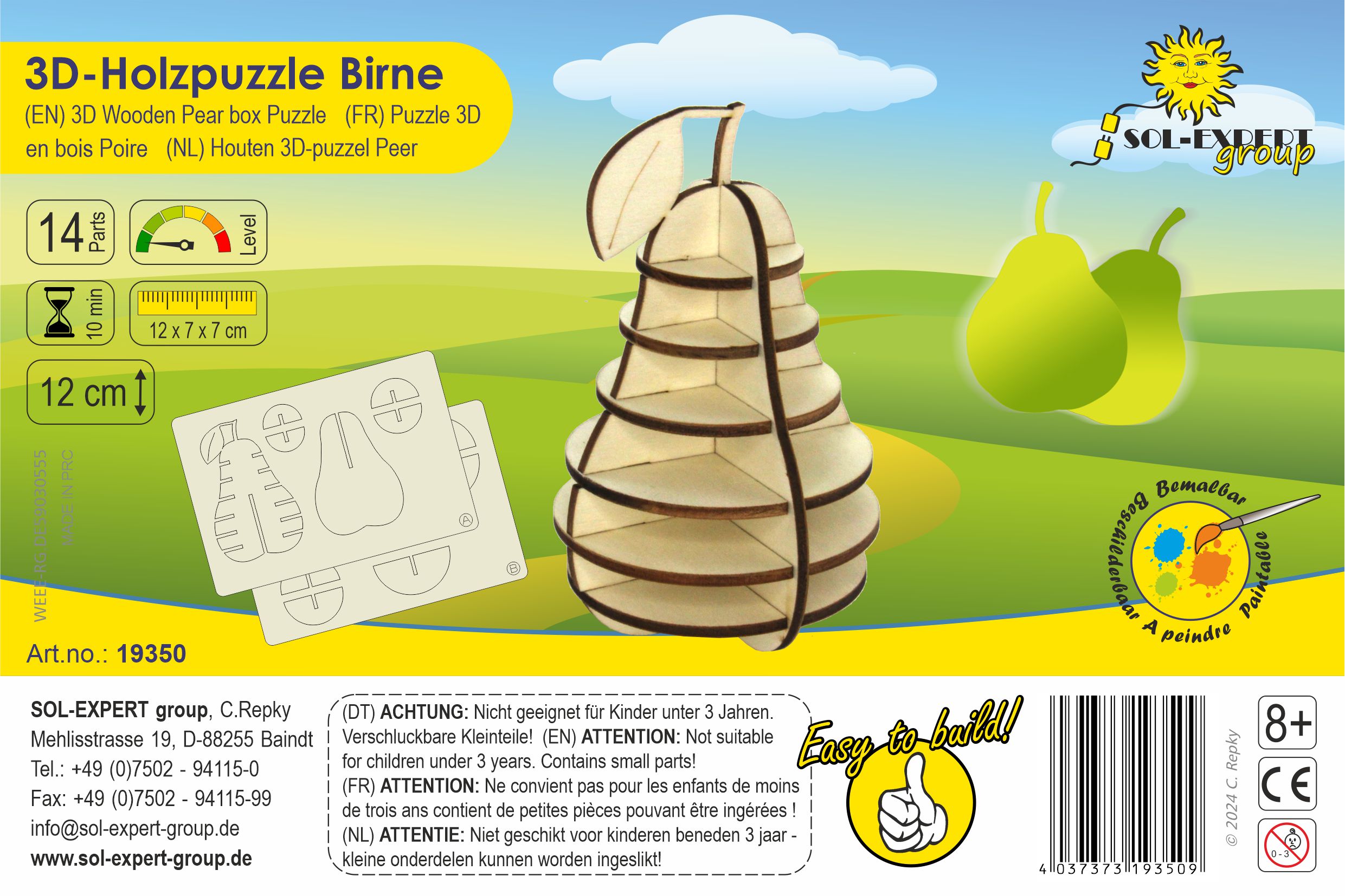 SOL-EXPERT 3D Holz Puzzle Birne