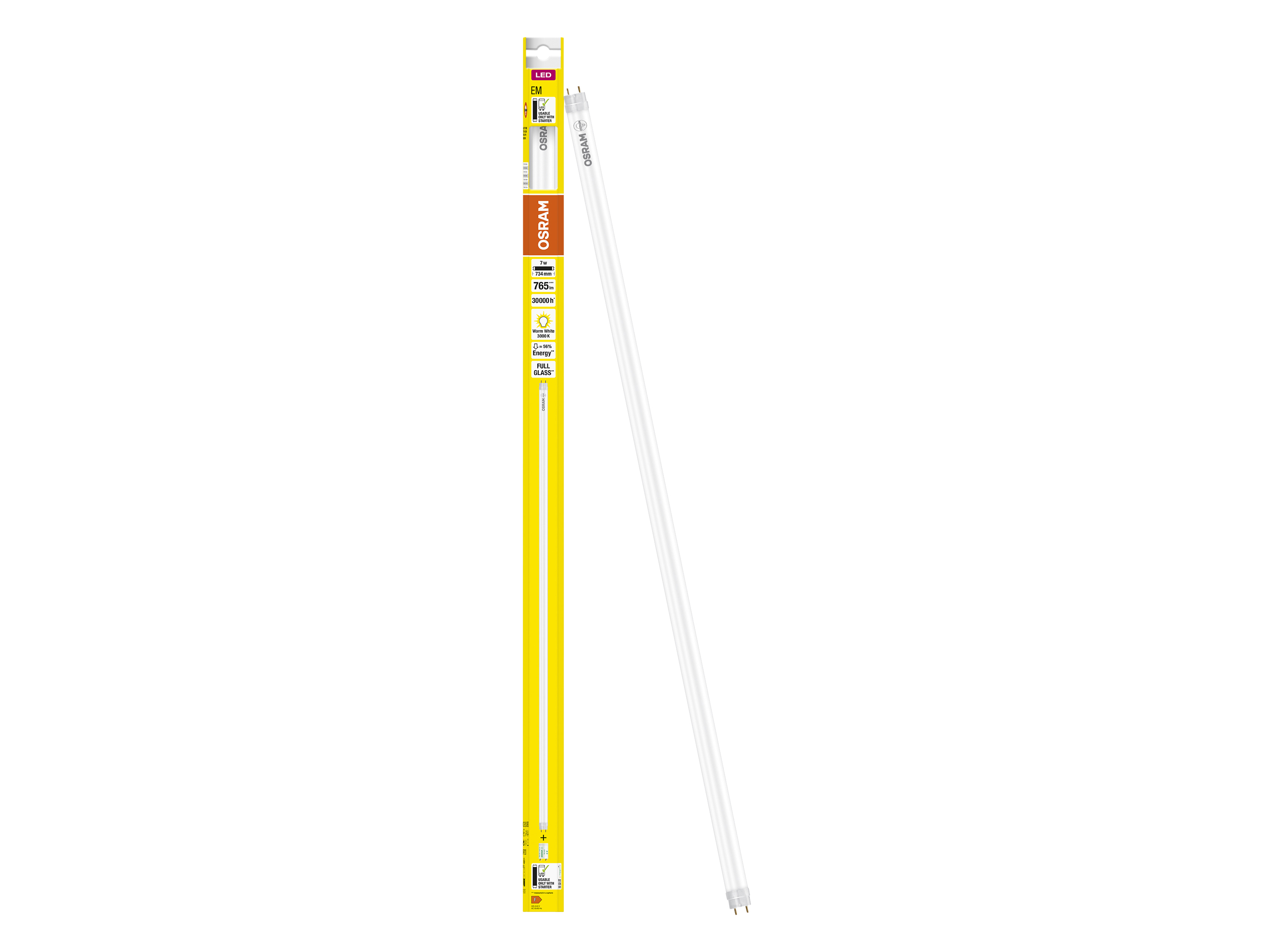 OSRAM LED-Röhre, T8, 720mm, G13, EEK: F, 7W, 765lm, 3000K