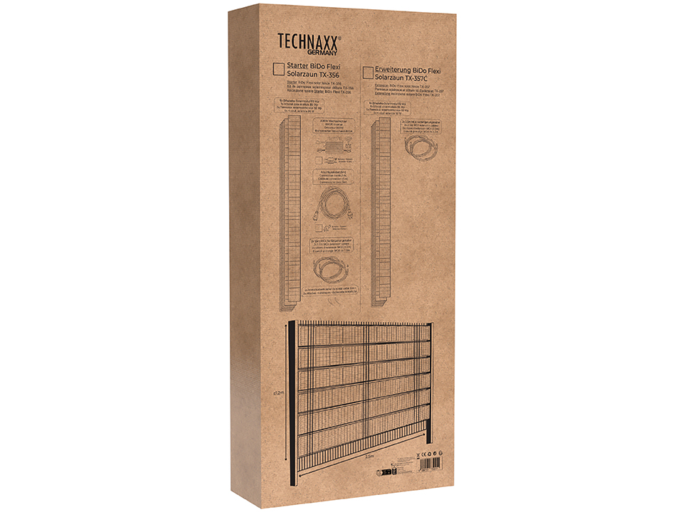 TECHNAXX Solarzaun Starterset BiDo Flexi TX-356