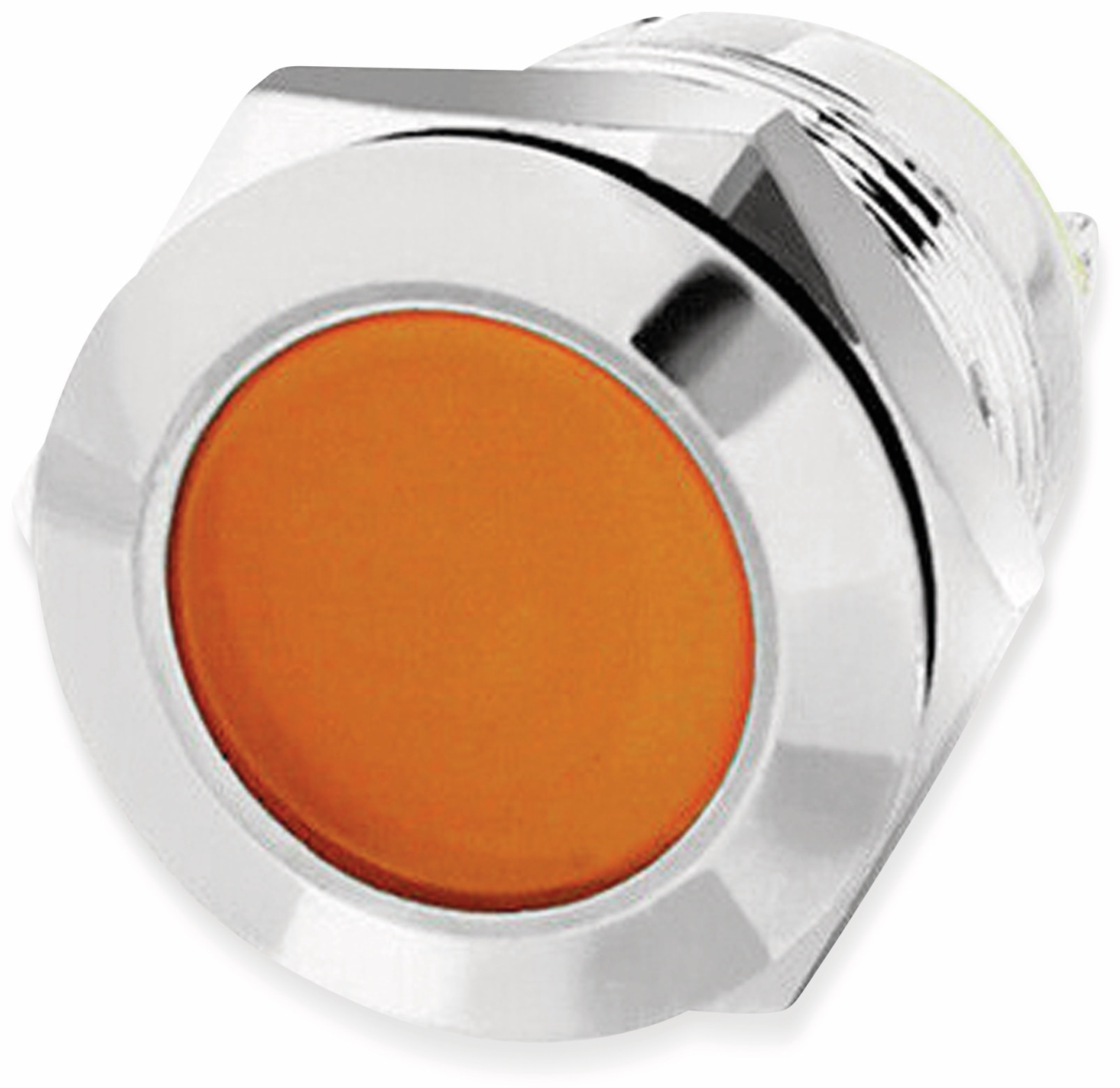 LED-Kontrollleuchte, Signalleuchte 12V, Orange, Ø12 mm, Messing, Tiefe 18 mm