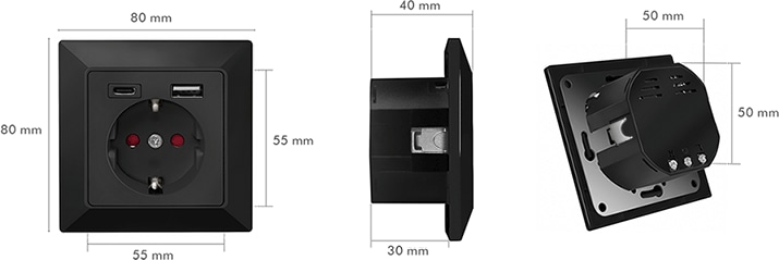 LOGILINK Unterputz-Steckdose PA0262B USB-A USB-C
