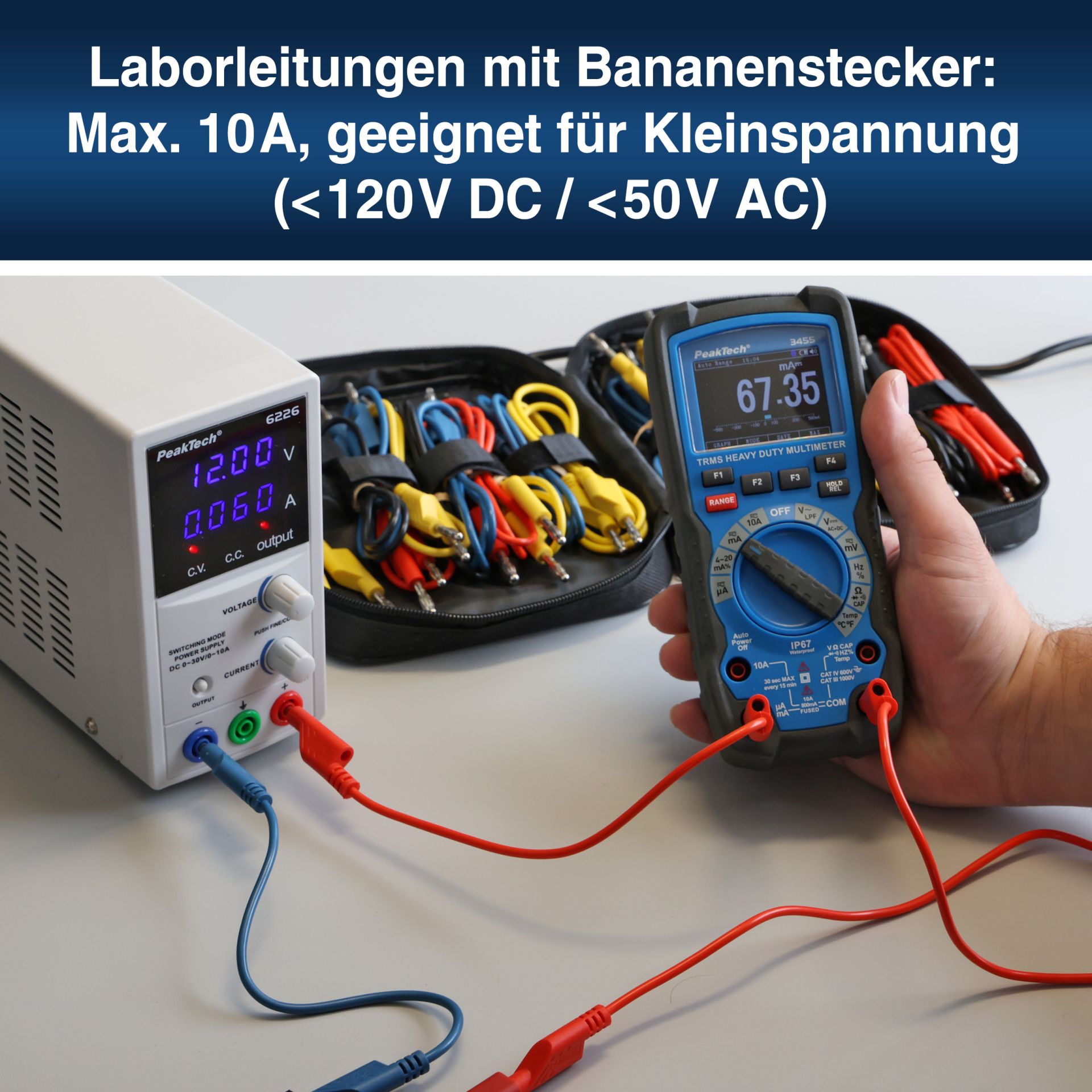 PEAKTECH Messzubehör-Set, P 8202, 4 mm Bananenstecker