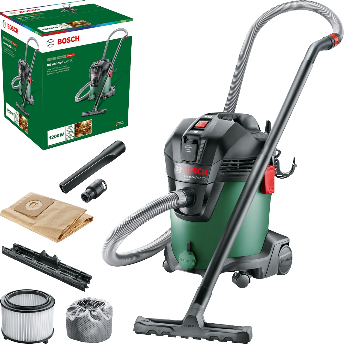 BOSCH Nass- und Trockensauger, 06033D1200, AdvancedVac 20 BOSCH Nass- und Trockensauger, 06033D1200, AdvancedVac 20