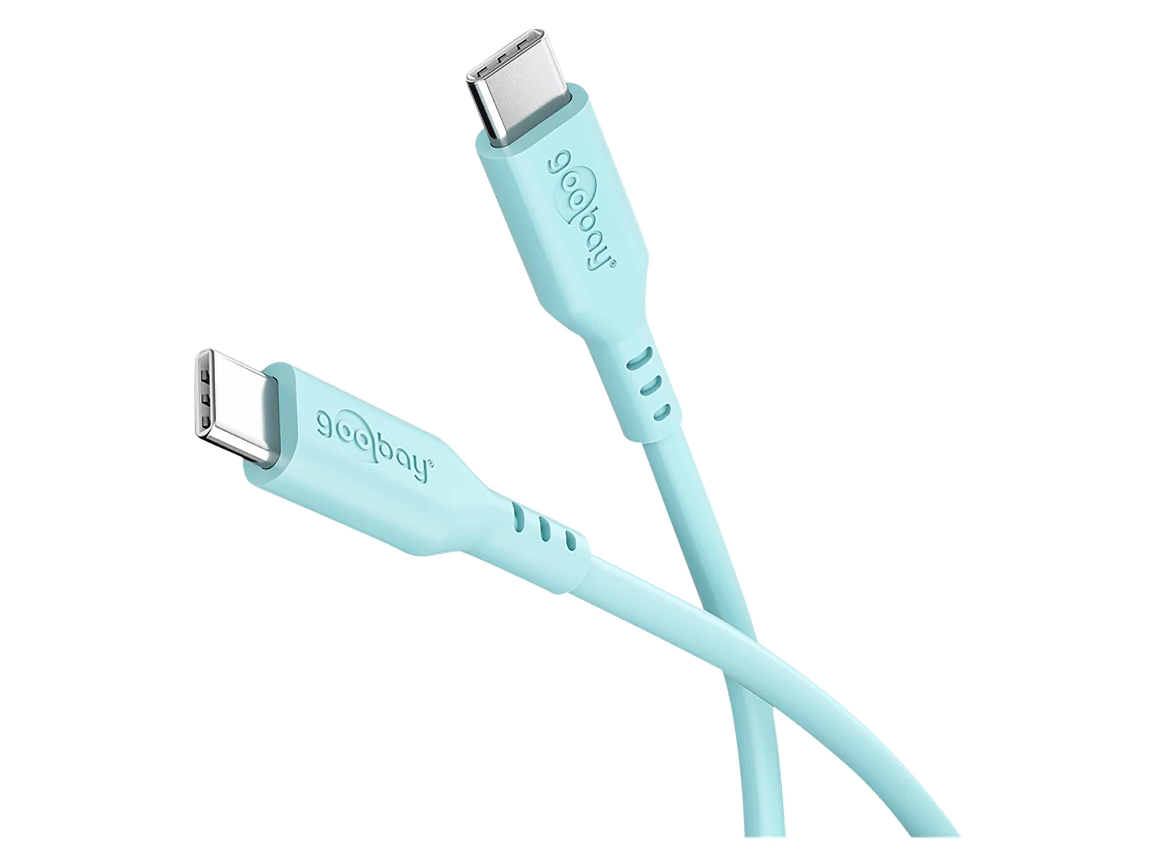 GOOBAY USB-C Kabel 77744 Silikon 1,5m türkis GOOBAY USB-C Kabel 77744 Silikon 1,5m türkis