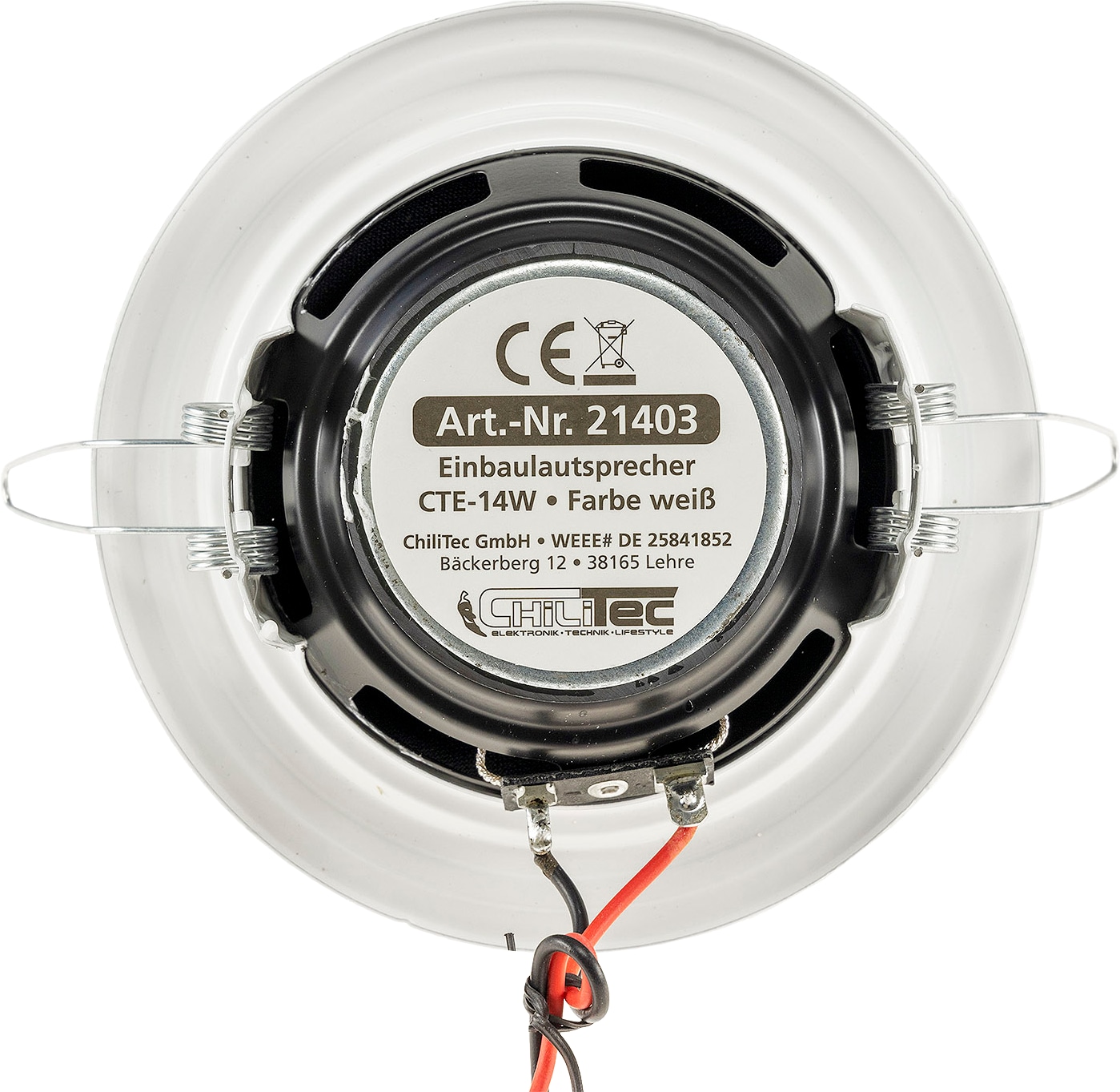CHILITEC Einbaulautsprecher CTE-14w, 60 W, Einbau Ø 108 mm, weiß