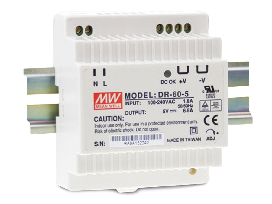 MEANWELL Hutschienen-Schaltnetzteil DR-60-15, 15 V-/4 A MEANWELL Hutschienen-Schaltnetzteil DR-60-15, 15 V-/4 A