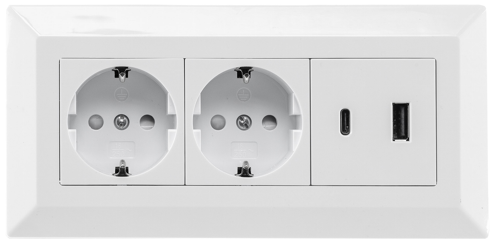 CHILITEC Steckdosenblock 23572, 2-fach, USB-A+C, 16A/250V, weiß CHILITEC Steckdosenblock 23572, 2-fach, USB-A+C, 16A/250V, weiß
