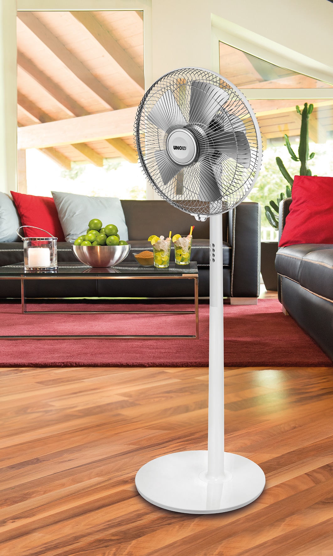 UNOLD Standventilator 86820, Silverline, 50 W, weiß/silber UNOLD Standventilator 86820, Silverline, 50 W, weiß/silber
