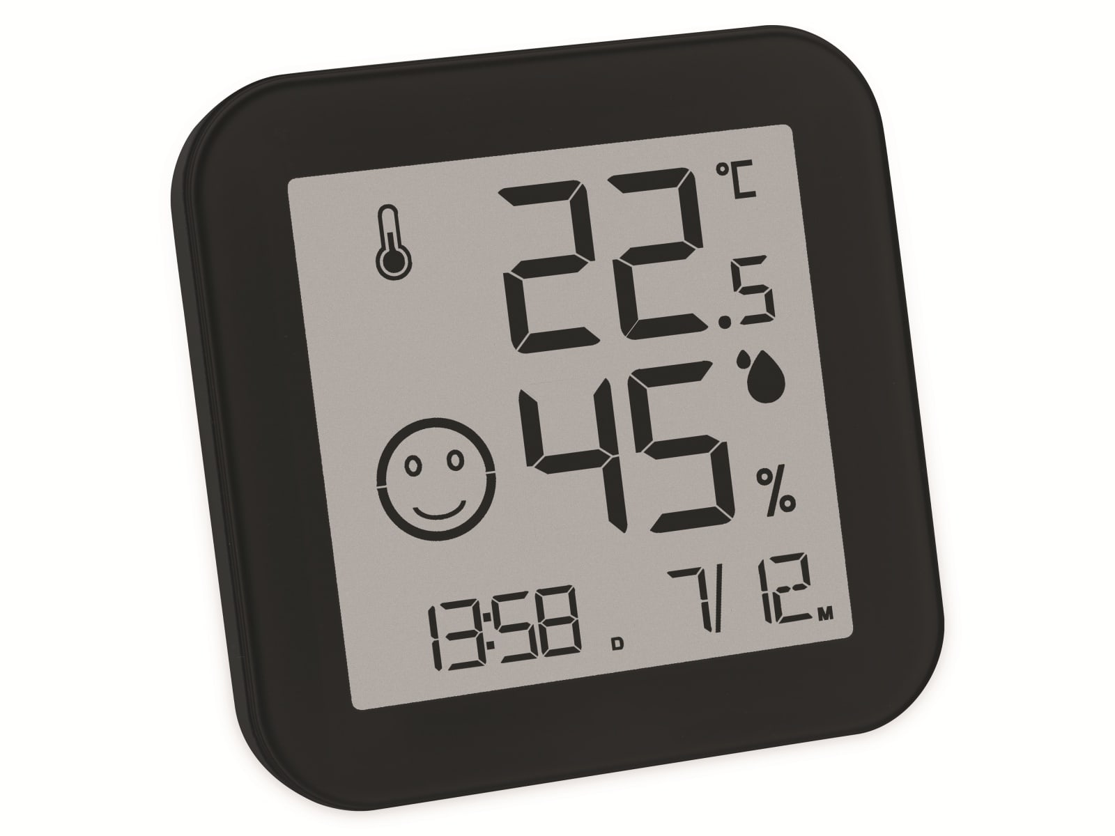 TFA Digitales Thermo-Hygrometer Black&White, 30.5054, schwarz
