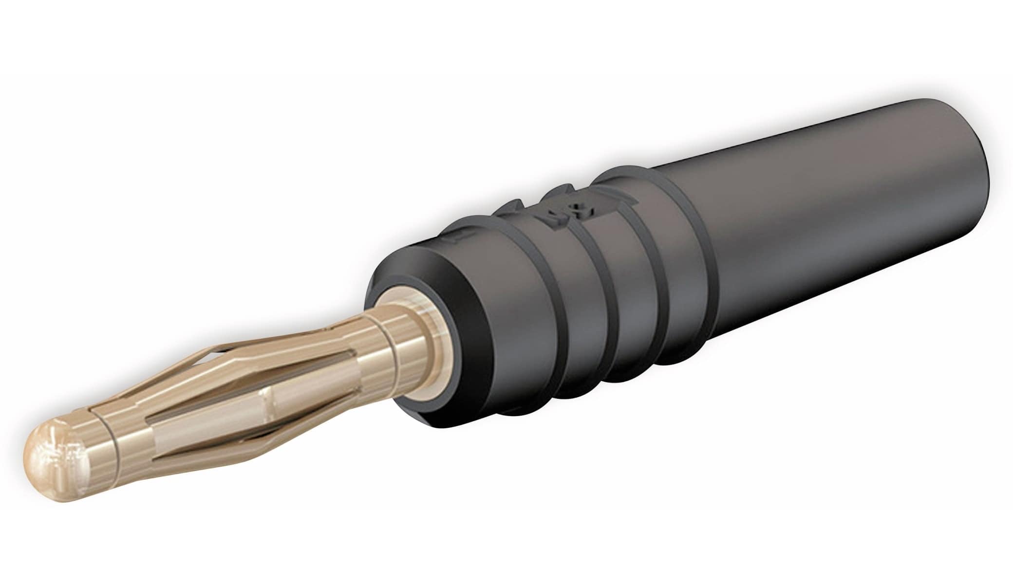 STÄUBLI SLS205-L Lamellenstecker, 2 mm, vergoldet, schwarz