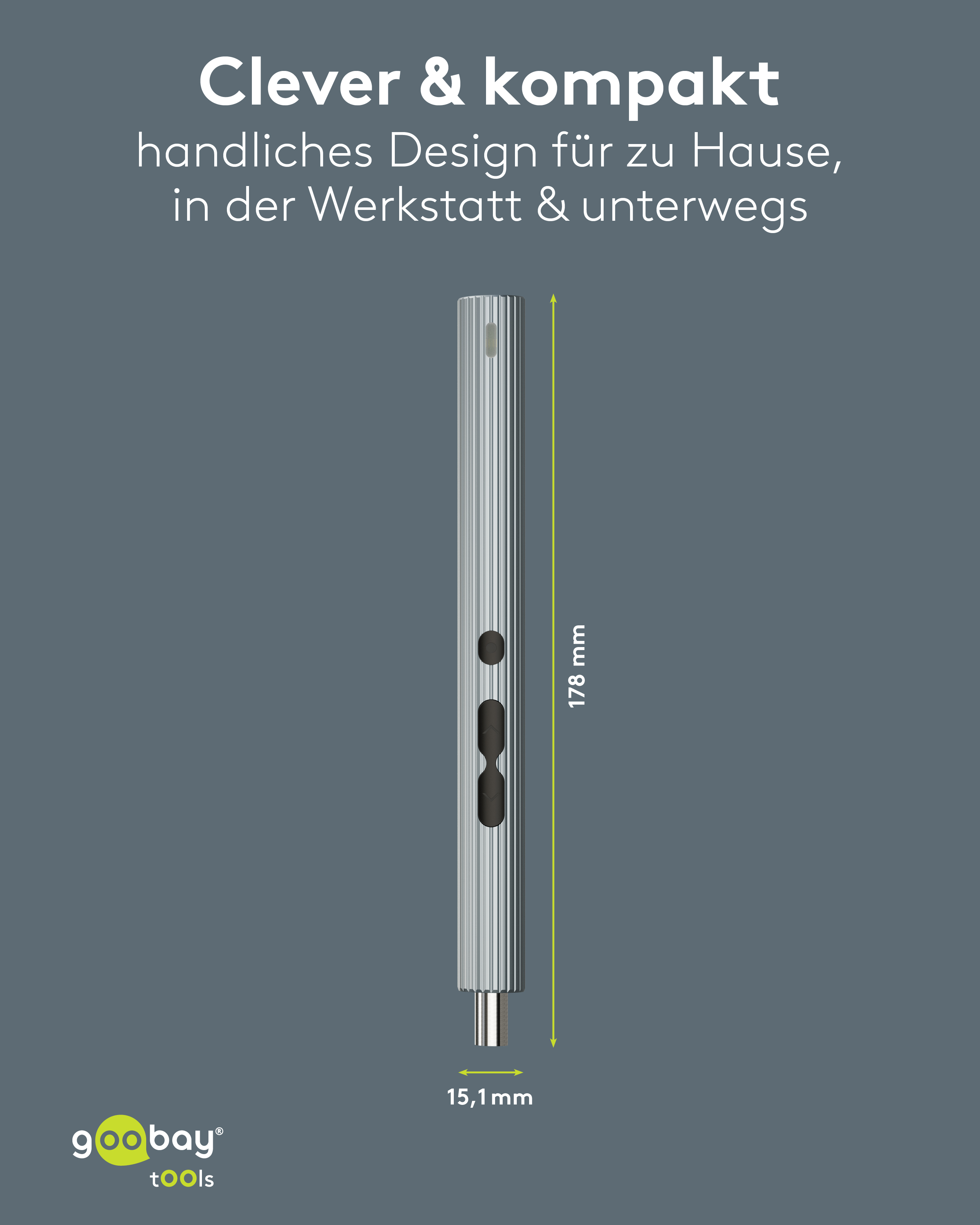 GOOBAY TOOLS 58in1 Elektrischer Schraubendreher, 77839, mit 50-tlg. Präzisions-Bitsatz