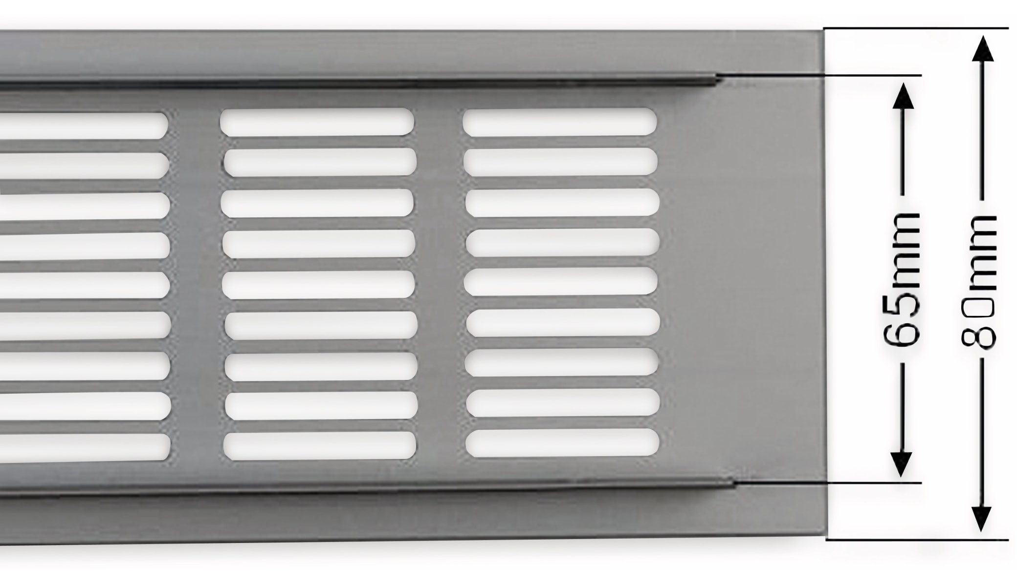 Lüftungsgitter aus Aluminium 30x8 cm Lüftungsgitter aus Aluminium 30x8 cm