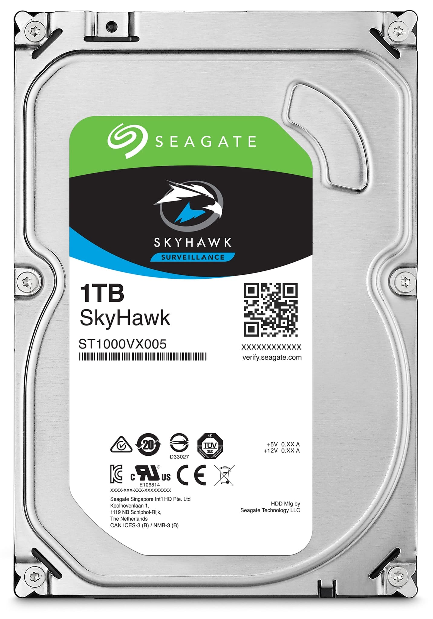 SEAGATE SATA-HDD Skyhawk ST1000VX005, 3,5", 1TB, 7200RPM, 64MB