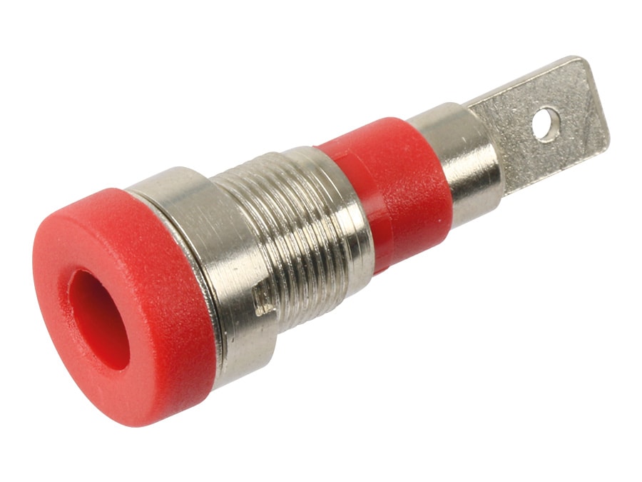 Einbaubuchse 4 mm, 24 A, rot Einbaubuchse 4 mm, 24 A, rot