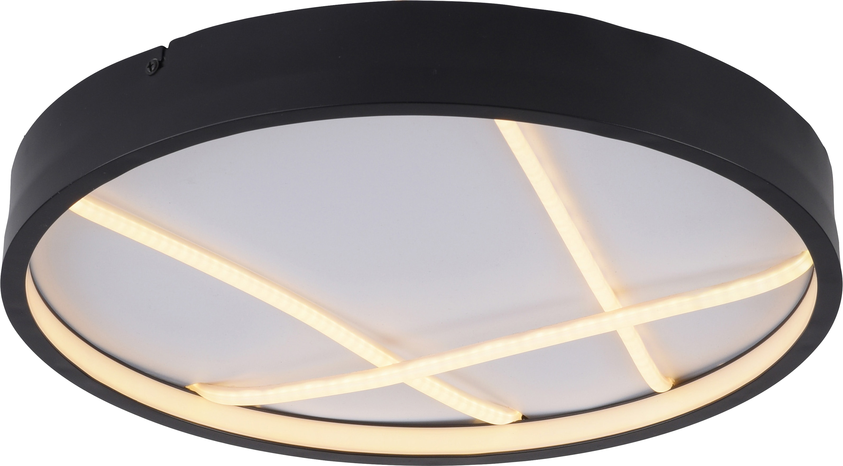 JUST LIGHT LED-Deckenleuchte 14091-18, 33W, 3000K, 4250lm, warmweiß, IP20, schwarz