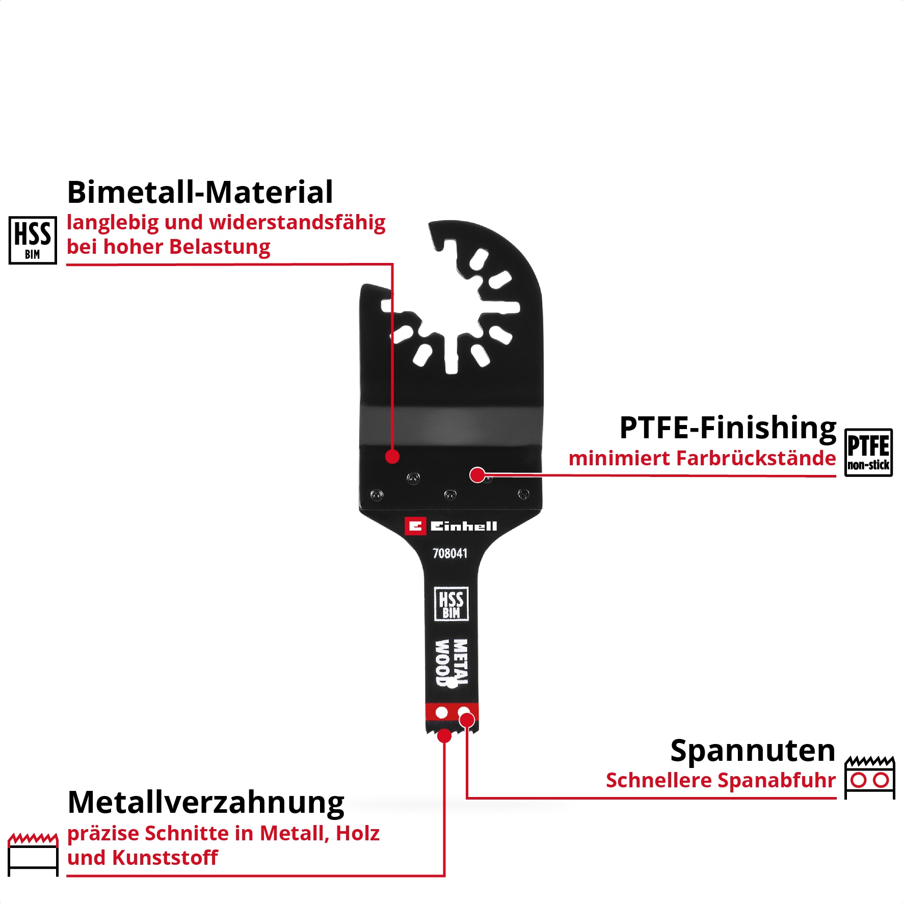 EINHELL Tauchsägeblatt, 708041, Bi-Metall, 10 mm