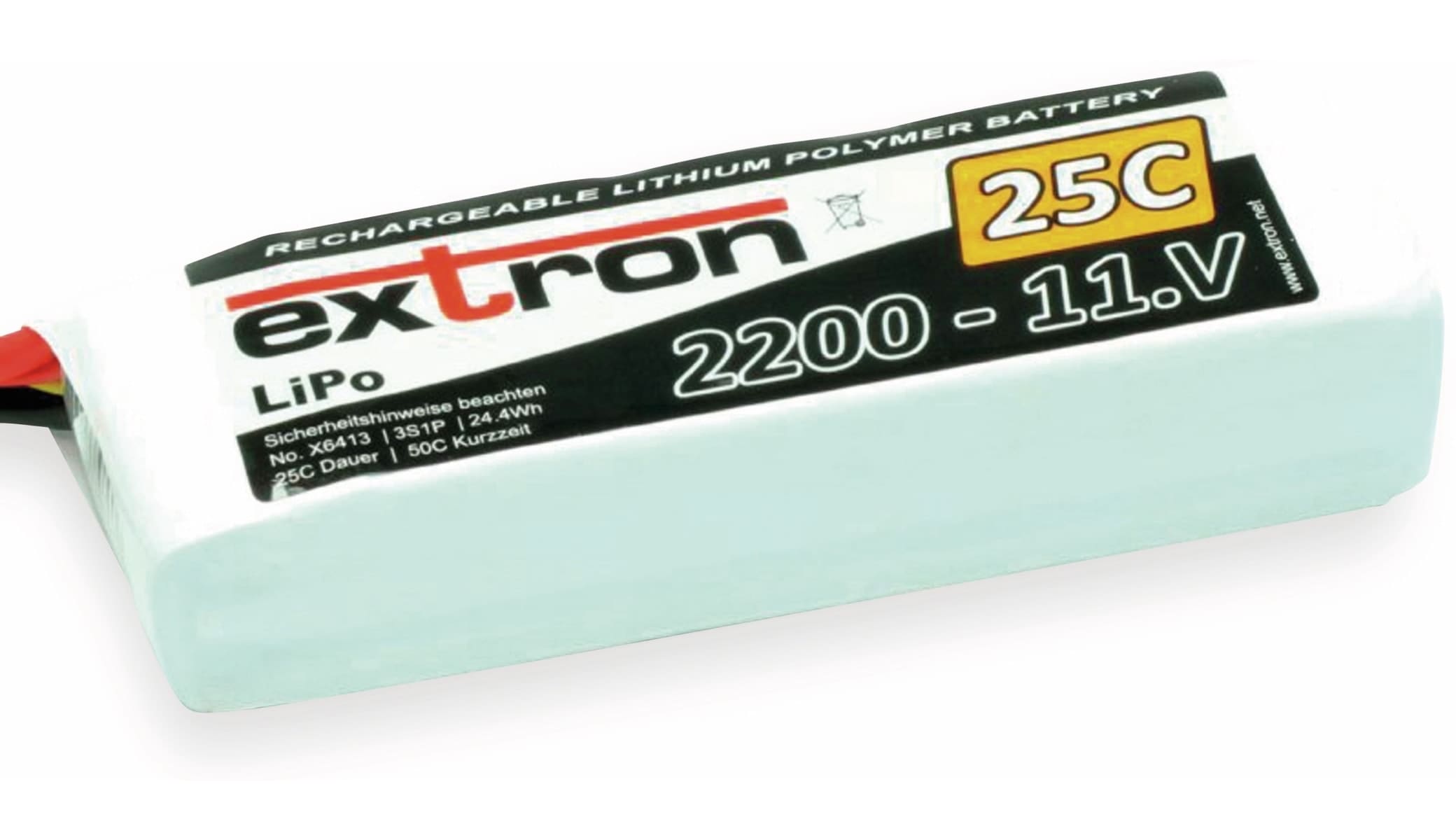 EXTRON Modellbau-Akkupack X2, LiPo, 11,1 V-/2200 mAh