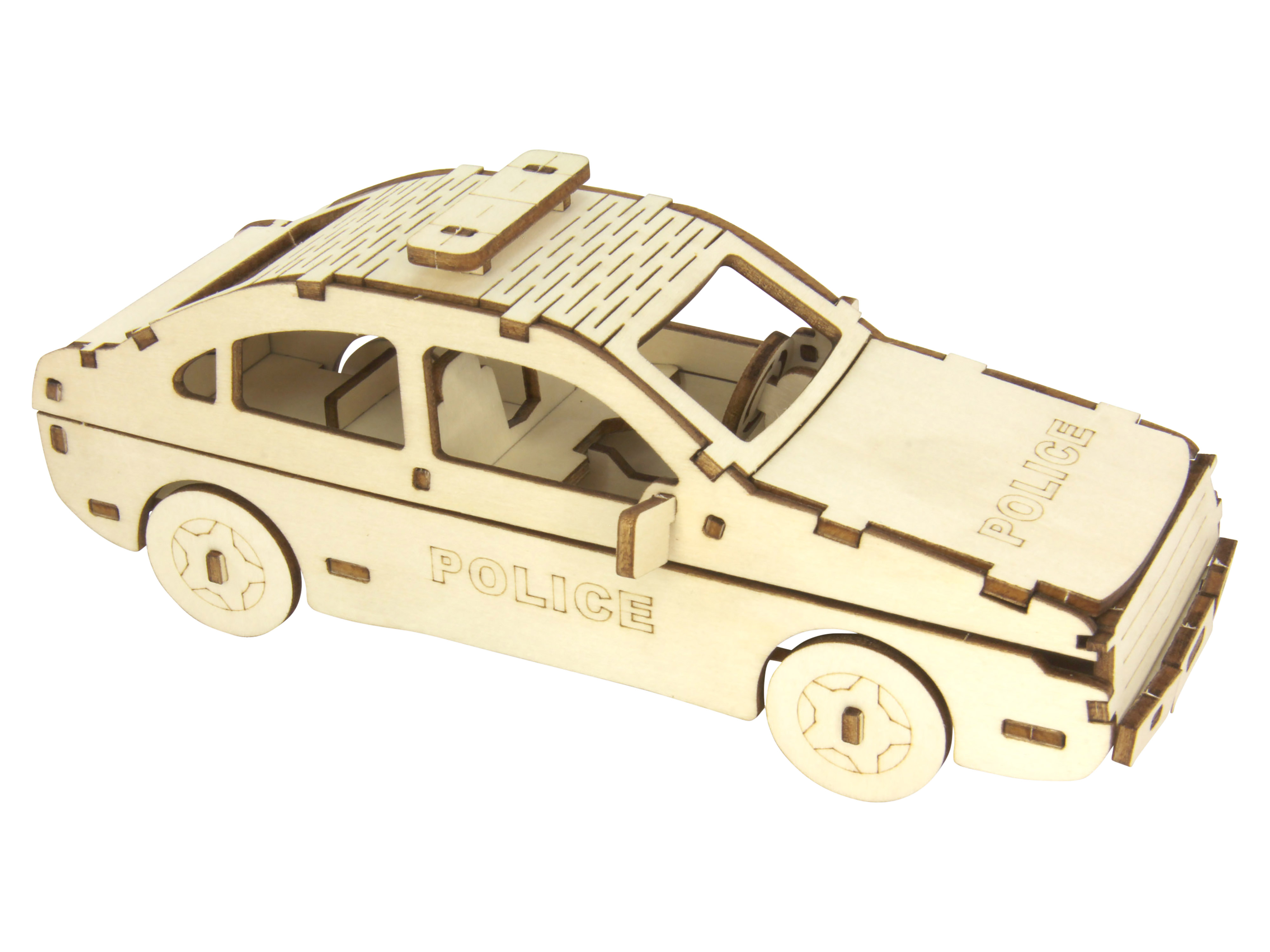 SOL-EXPERT 3D Holz Puzzle Polizeiauto