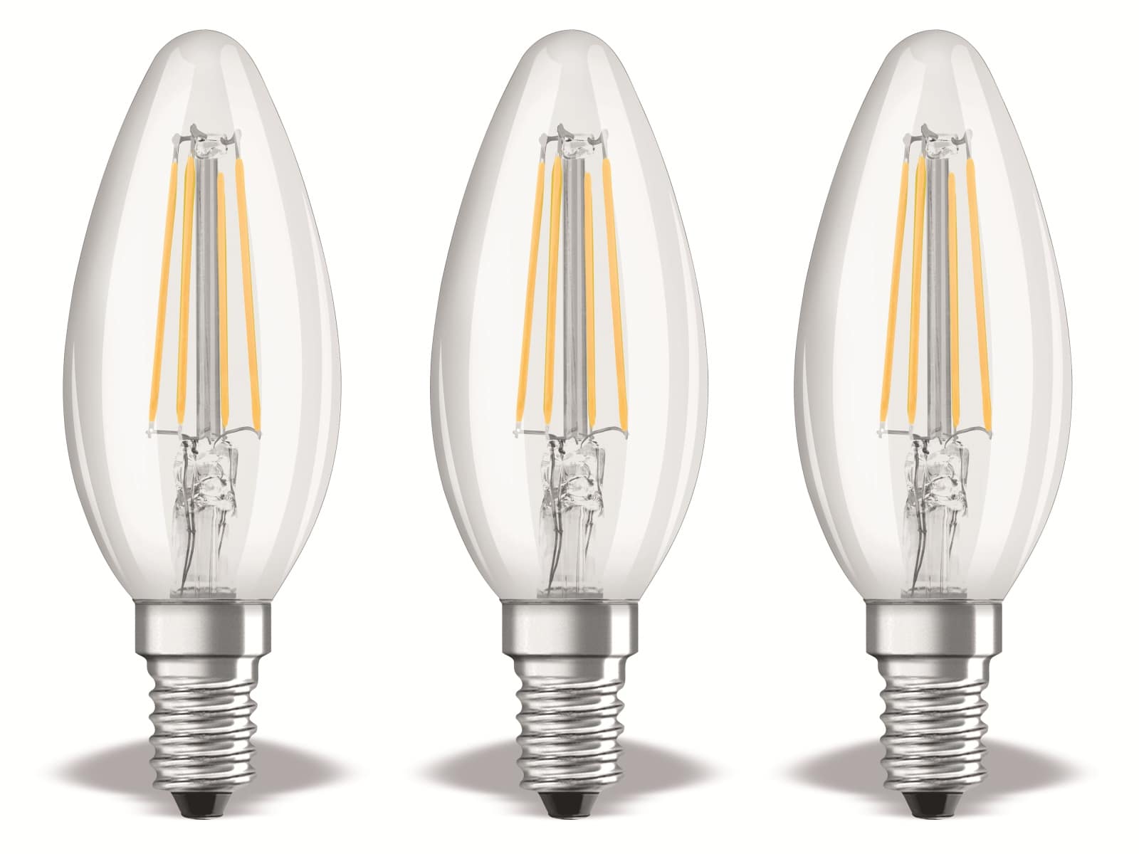 OSRAM LED-Lampe BASE CLASSIC, B40, E14, EEK: E, 4 W, 470 lm, 4000 K, 3 Stück