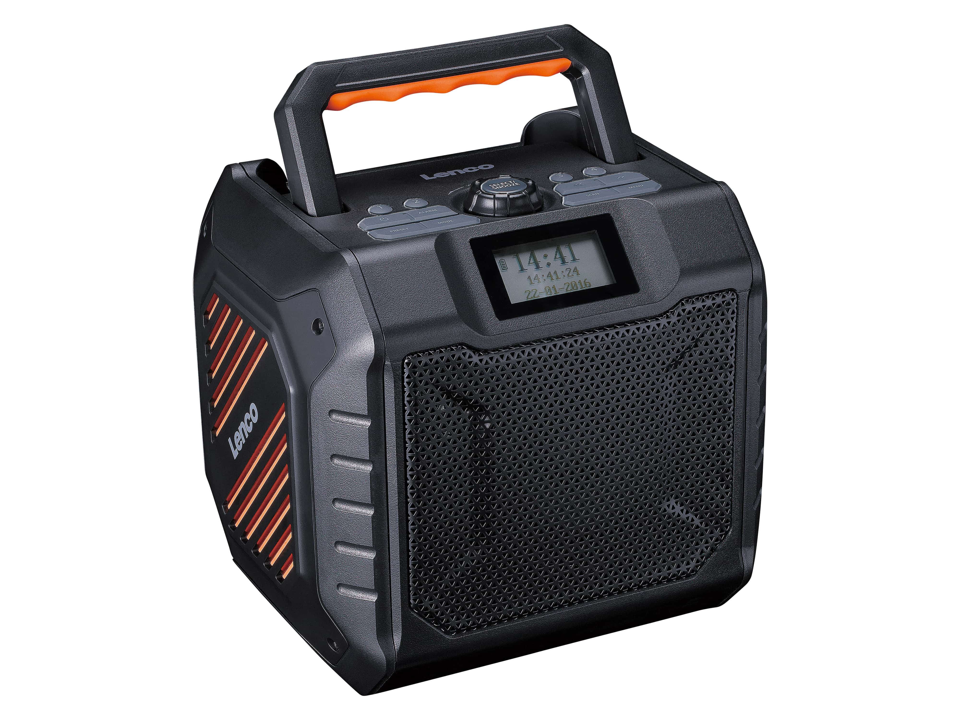 LENCO DAB+ Radio, tragbar, Bluetooth, Outdoor, schwarz-orange LENCO DAB+ Radio, tragbar, Bluetooth, Outdoor, schwarz-orange