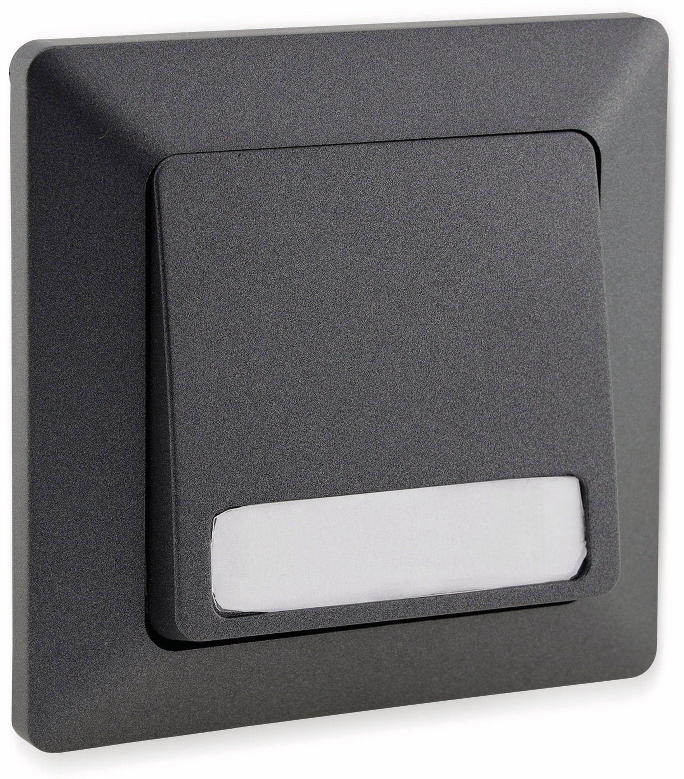 MILOS Taster 23043, 10A/250V~, mit Namensschild, anthrazit MILOS Taster 23043, 10A/250V~, mit Namensschild, anthrazit