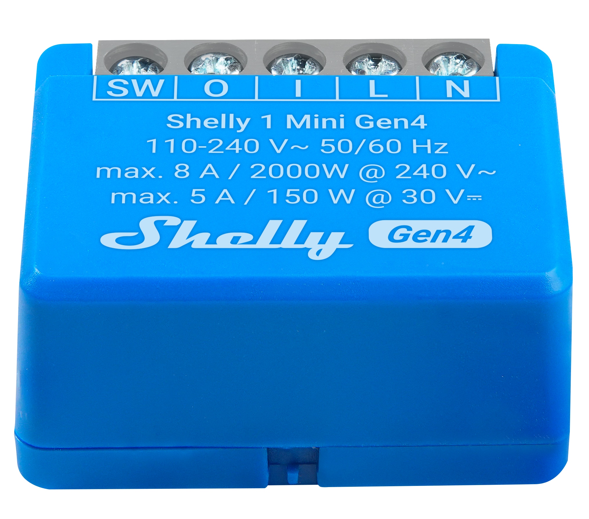 SHELLY Relais 1 Mini Gen4, 8 A, WLAN, Bluetooth, blau