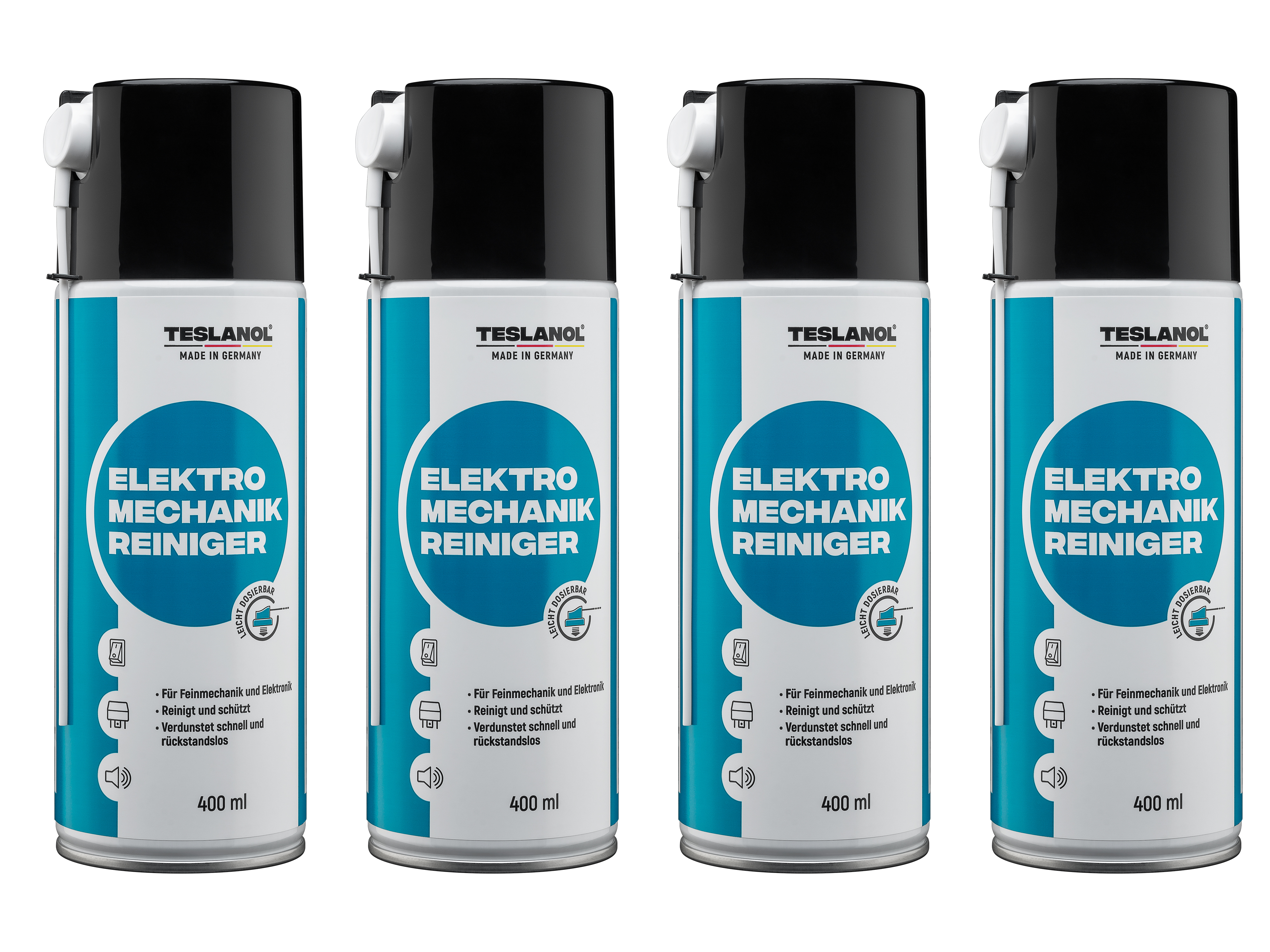 TESLANOL 26018 Elektro-Mechanik-Reinigerspray, 400 ml, 4 Stück