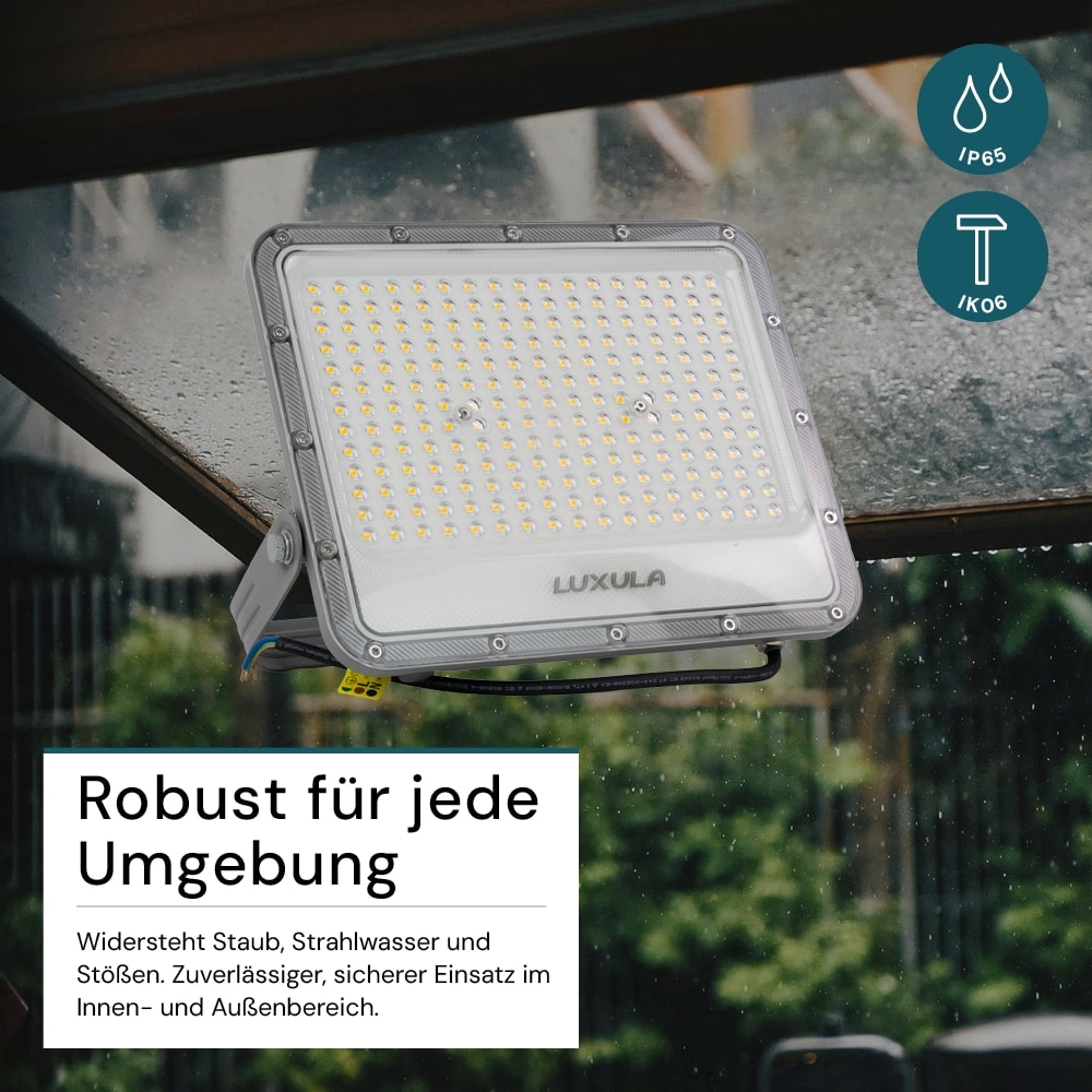 LUXULA LED-Fluter, EEK: E, 150W, 18500lm, 4000K, IP65, grau LUXULA LED-Fluter, EEK: E, 150W, 18500lm, 4000K, IP65, grau