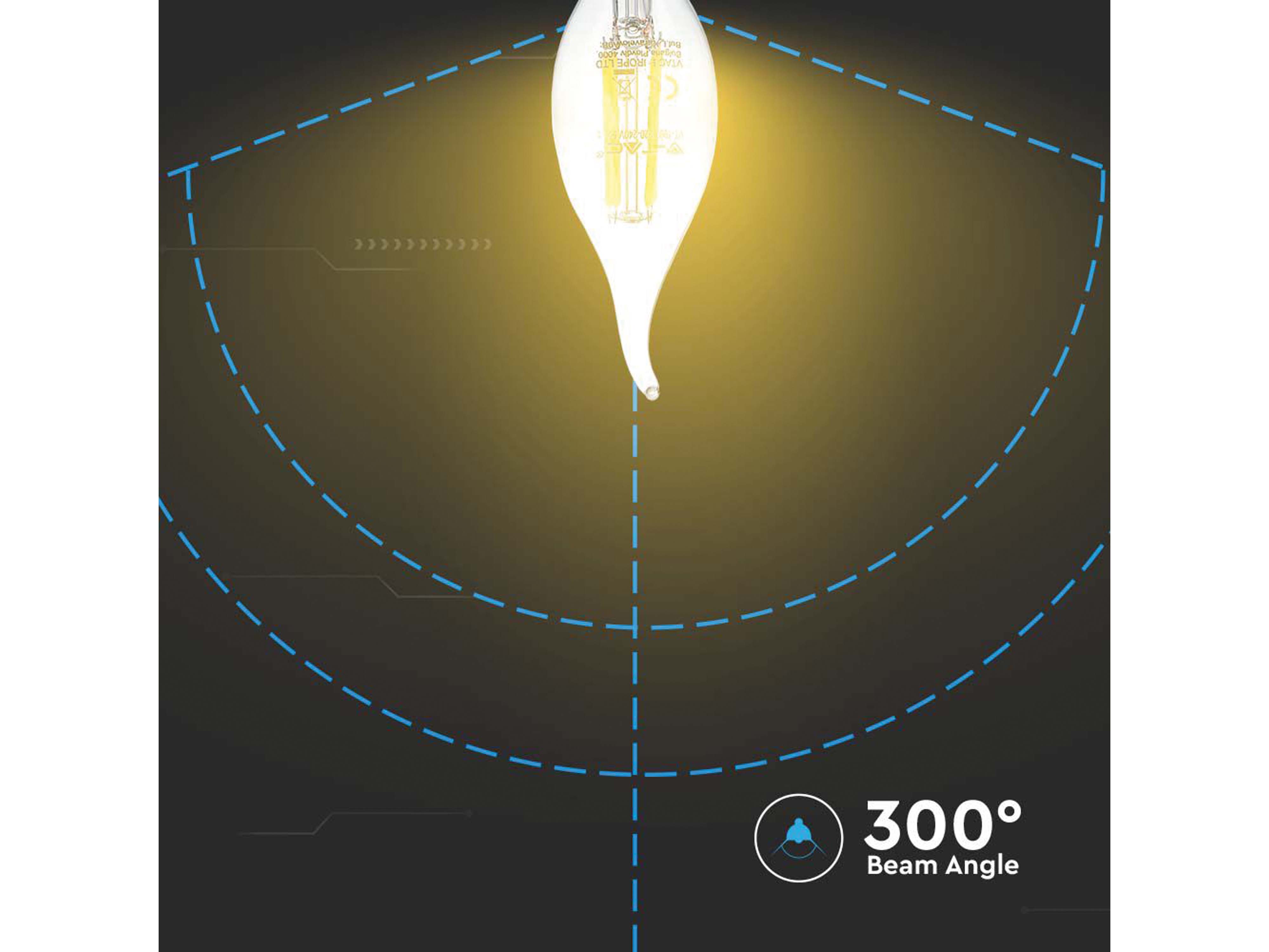 V-TAC LED-Lampe VT-1997-N, E14, EEK: F, 4W, 400lm, 3000K