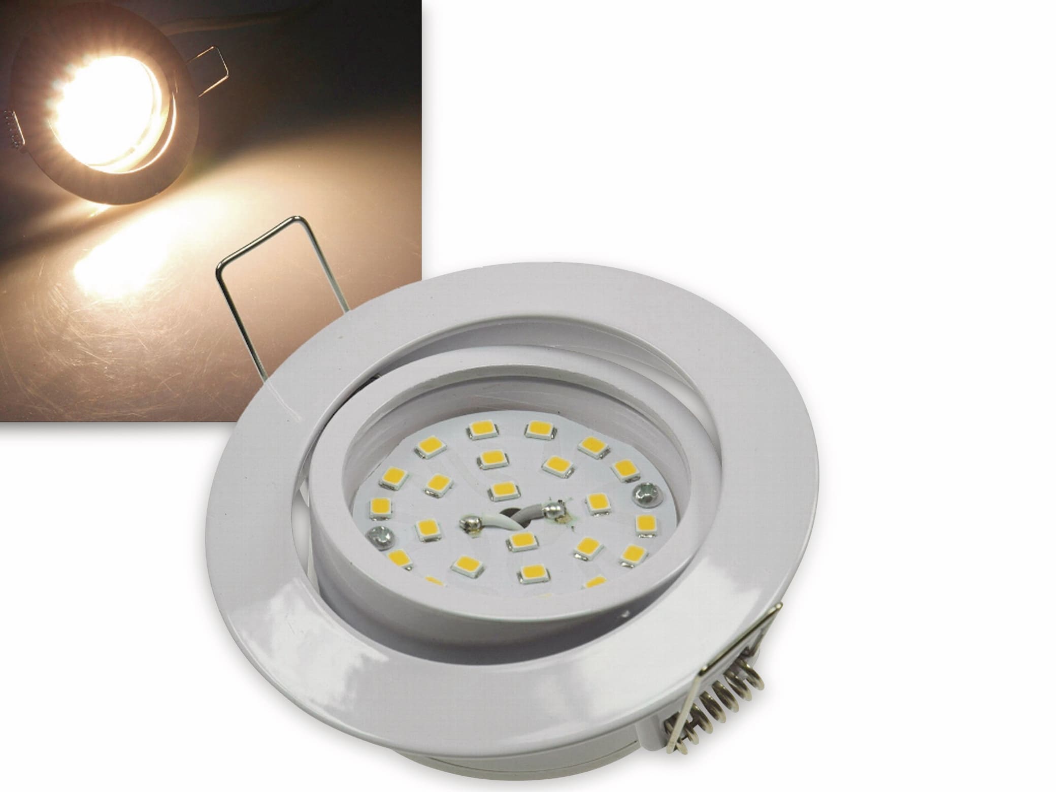 CHILITEC LED-Einbauleuchte "Flat-32" EEK F, 5 W, 420 lm, 2900 K, weiß, dimmbar