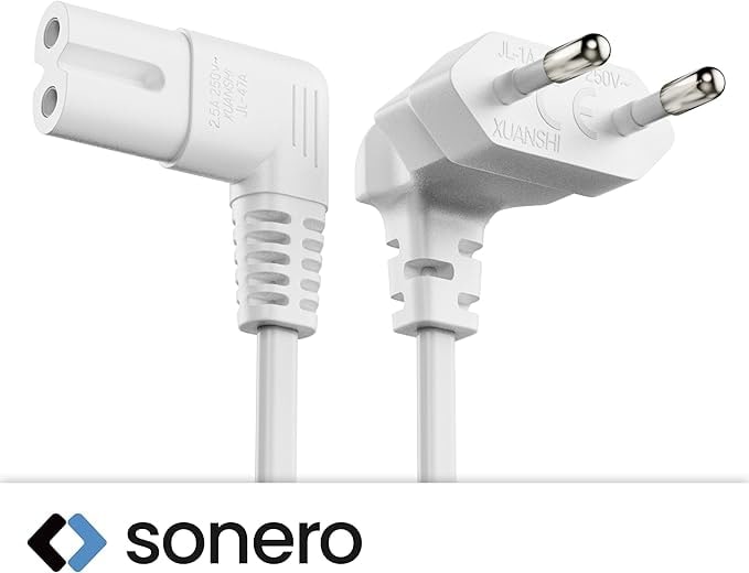 SONERO Netzkabel X-ESW-C7W-050W, Eurostecker, 90°, weiß, 5m SONERO Netzkabel X-ESW-C7W-050W, Eurostecker, 90°, weiß, 5m