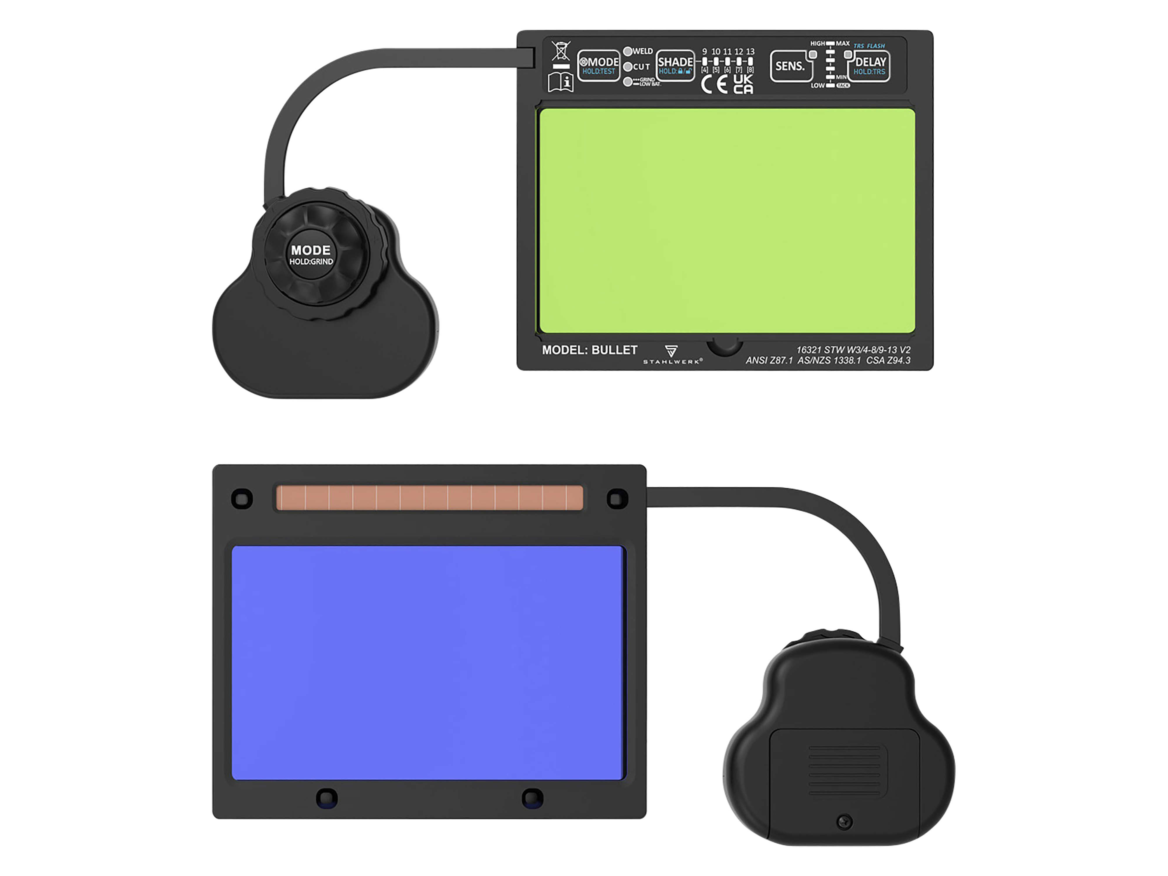 STAHLWERK Automatik-Schweißhelm BULLET, 3-in-1