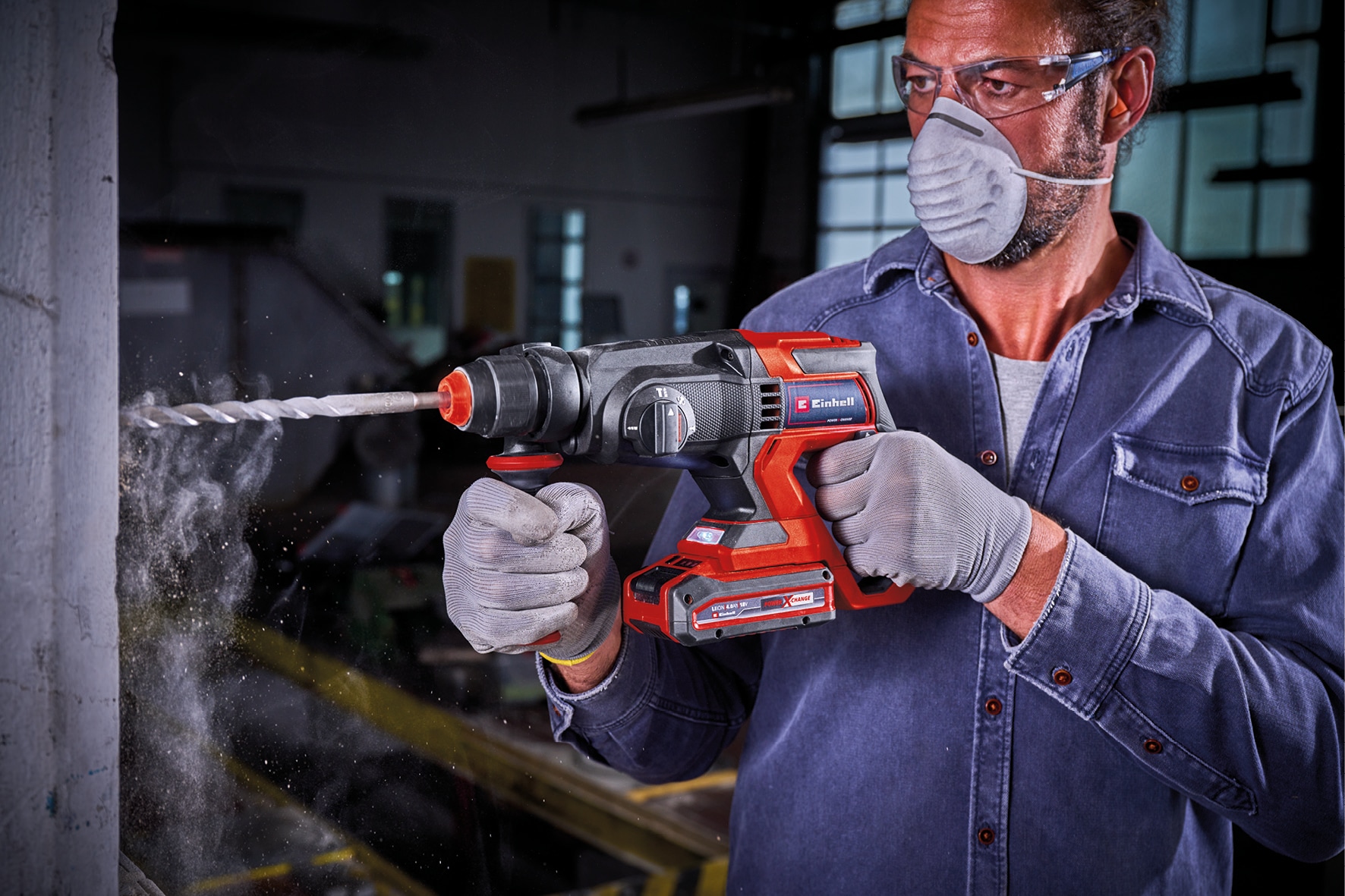 EINHELL Akku-Bohrhammer TE-HD 18/20 Li Kit (1x 4,0 Ah)