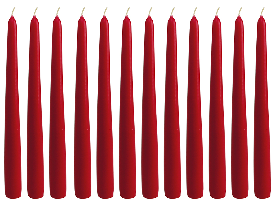 WIEDEMANN Tafelkerzen, Rot, 12 Stück, 250/25mm, Brenndauer: ~8h WIEDEMANN Tafelkerzen, Rot, 12 Stück, 250/25mm, Brenndauer: ~8h