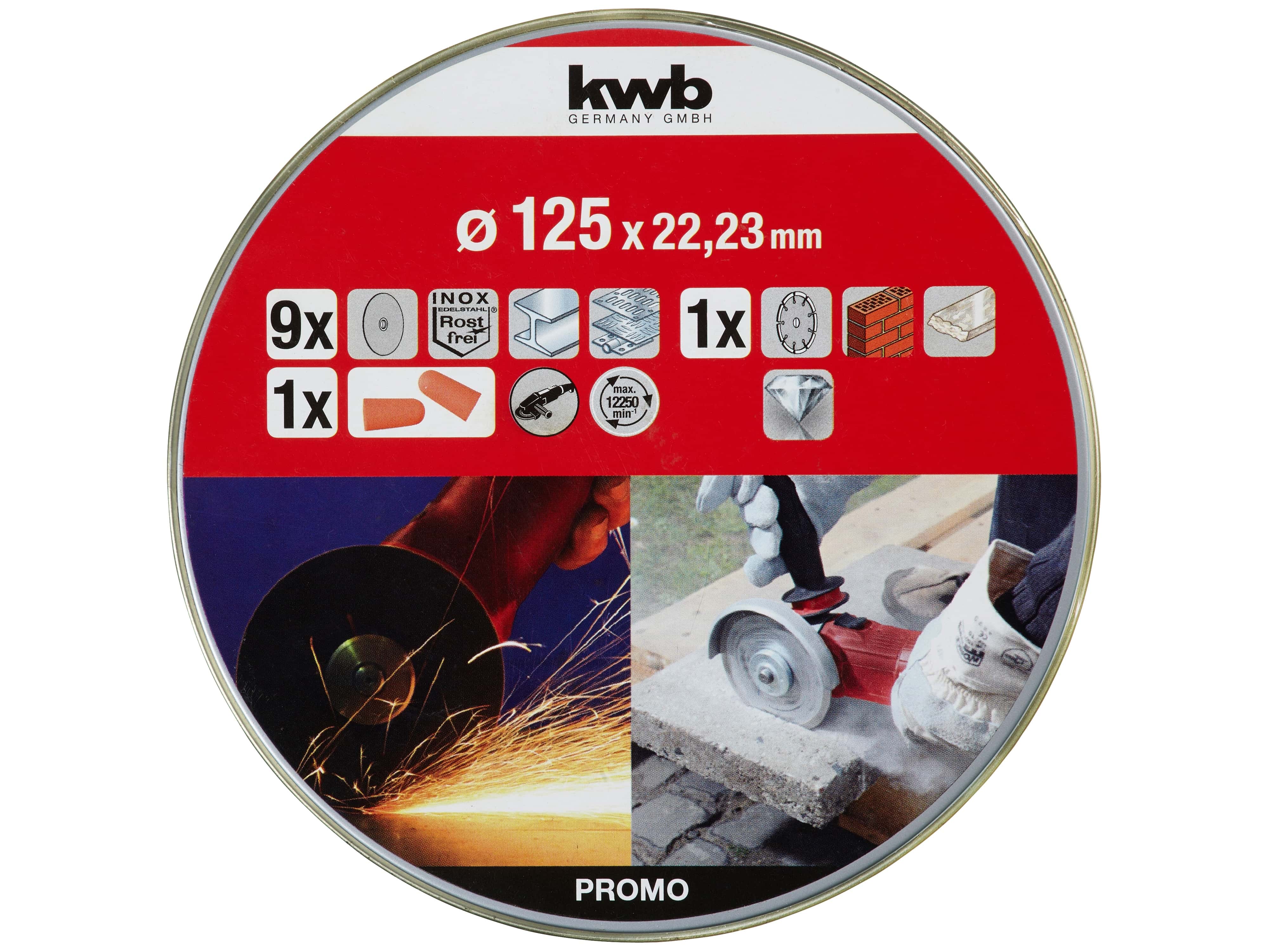 KWB Trennscheiben-Set, 712032, 125 mm, 10-teilig KWB Trennscheiben-Set, 712032, 125 mm, 10-teilig