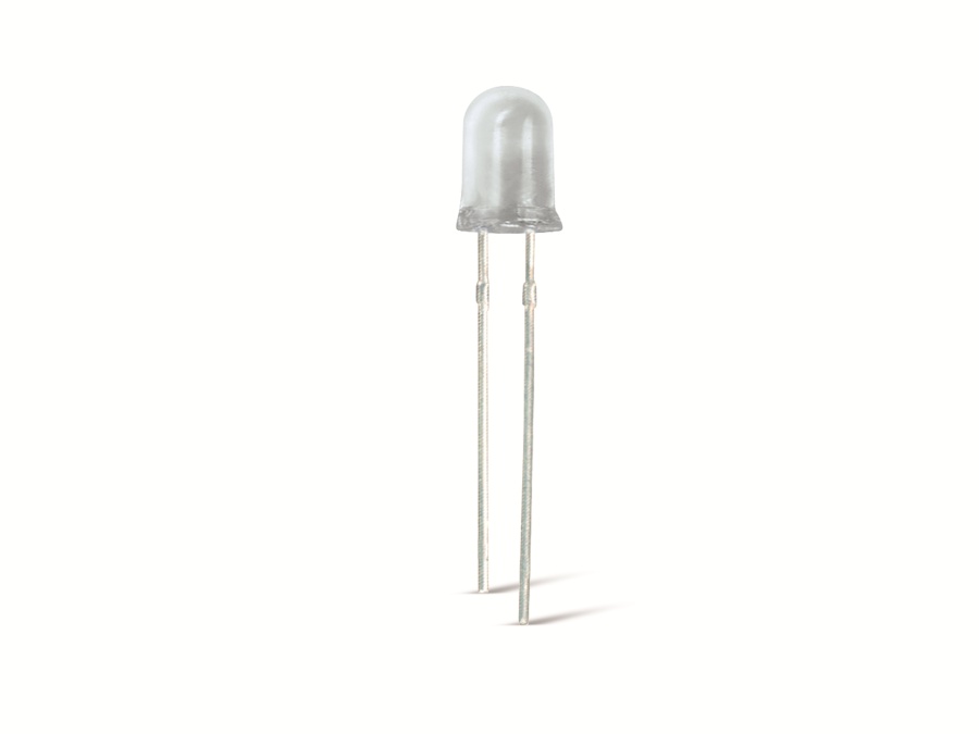 LED, 10 mm, farblos, 12000 mcd, weiß, 10 Stück
