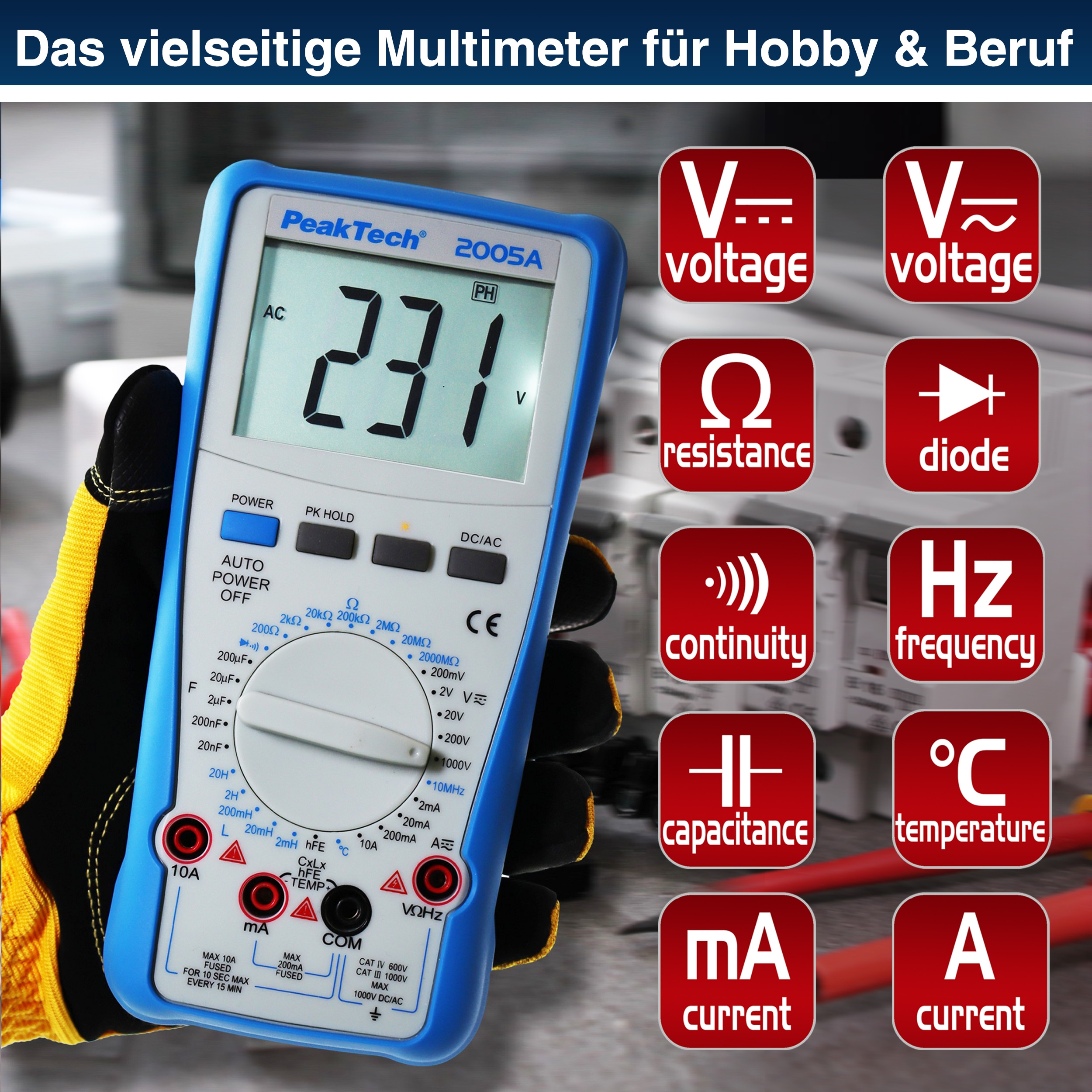 PEAKTECH Multimeter, P 2005 A