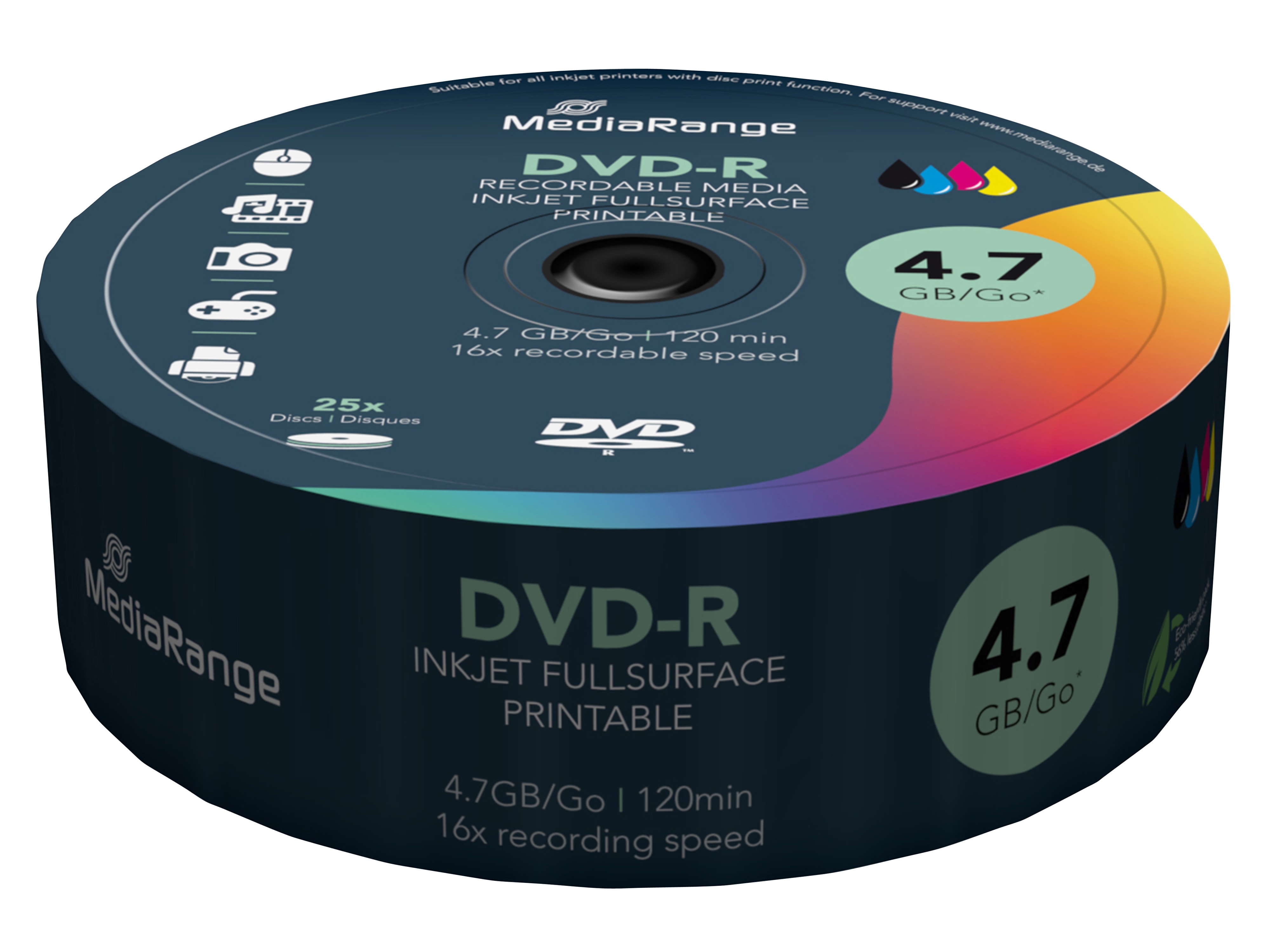 MEDIARANGE DVD-R Spindel (bedruckbar) MEDIARANGE DVD-R Spindel (bedruckbar)