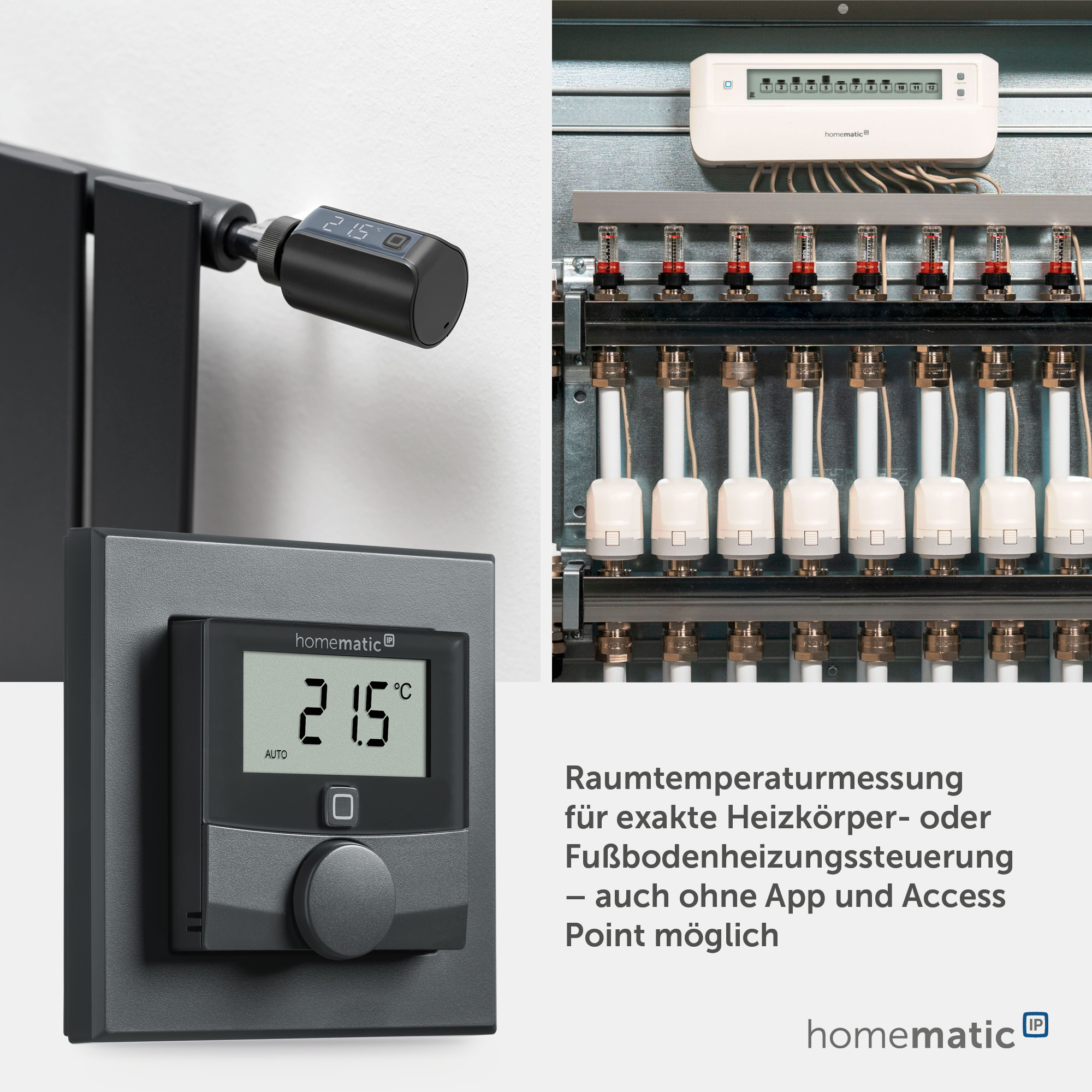 HOMEMATIC IP 159820A0, Wandthermostat Luftfeuchtigkeitssensor, anthrazit