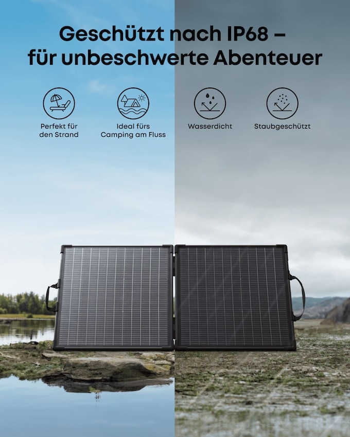 ANKER SOLIX Solarpanel PS100 B, tragbar Solarpanel ANKER SOLIX PS100 B, tragbar