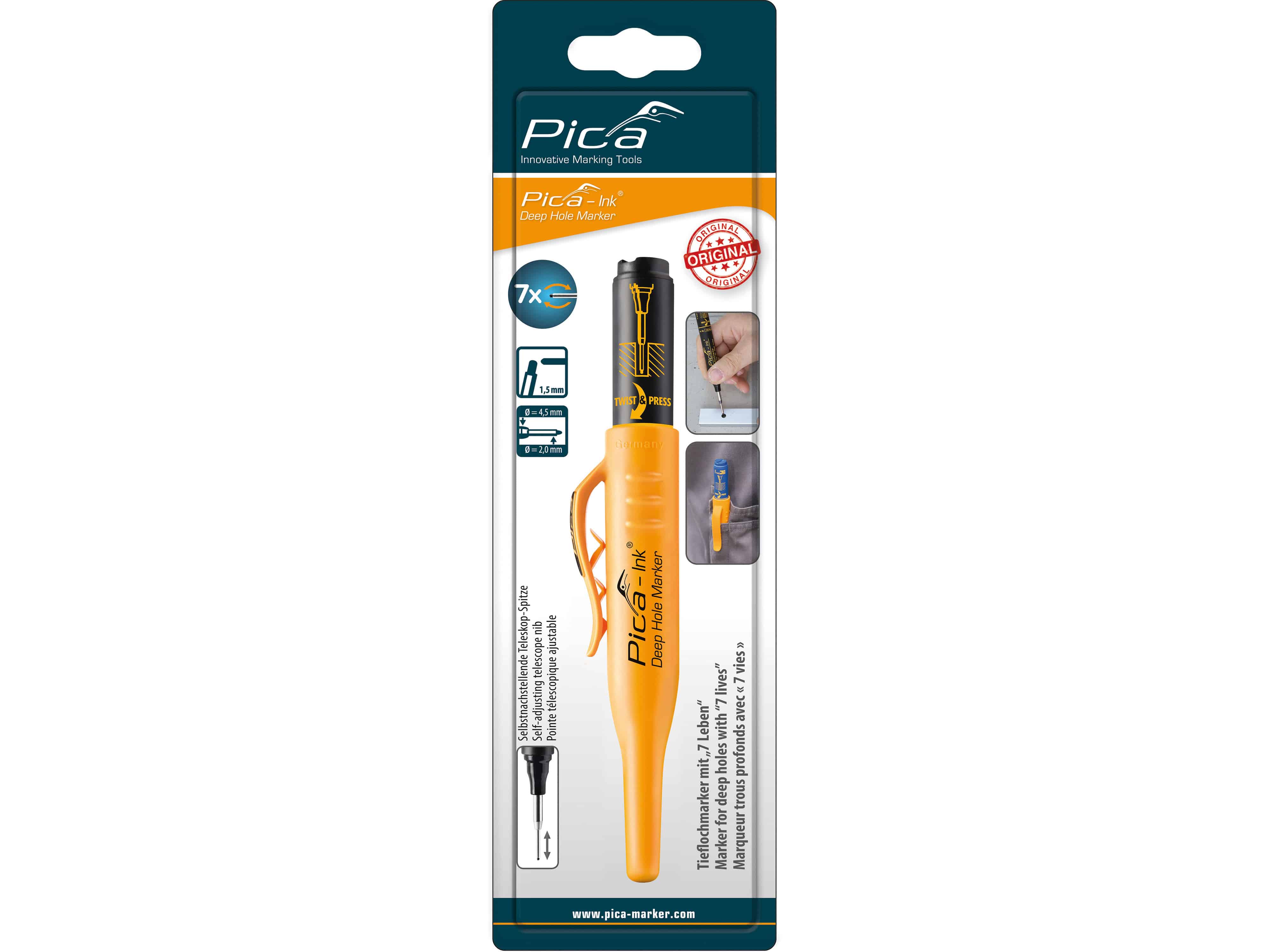 PICA Ink Tieflochmarker 150/46/SB, schwarz