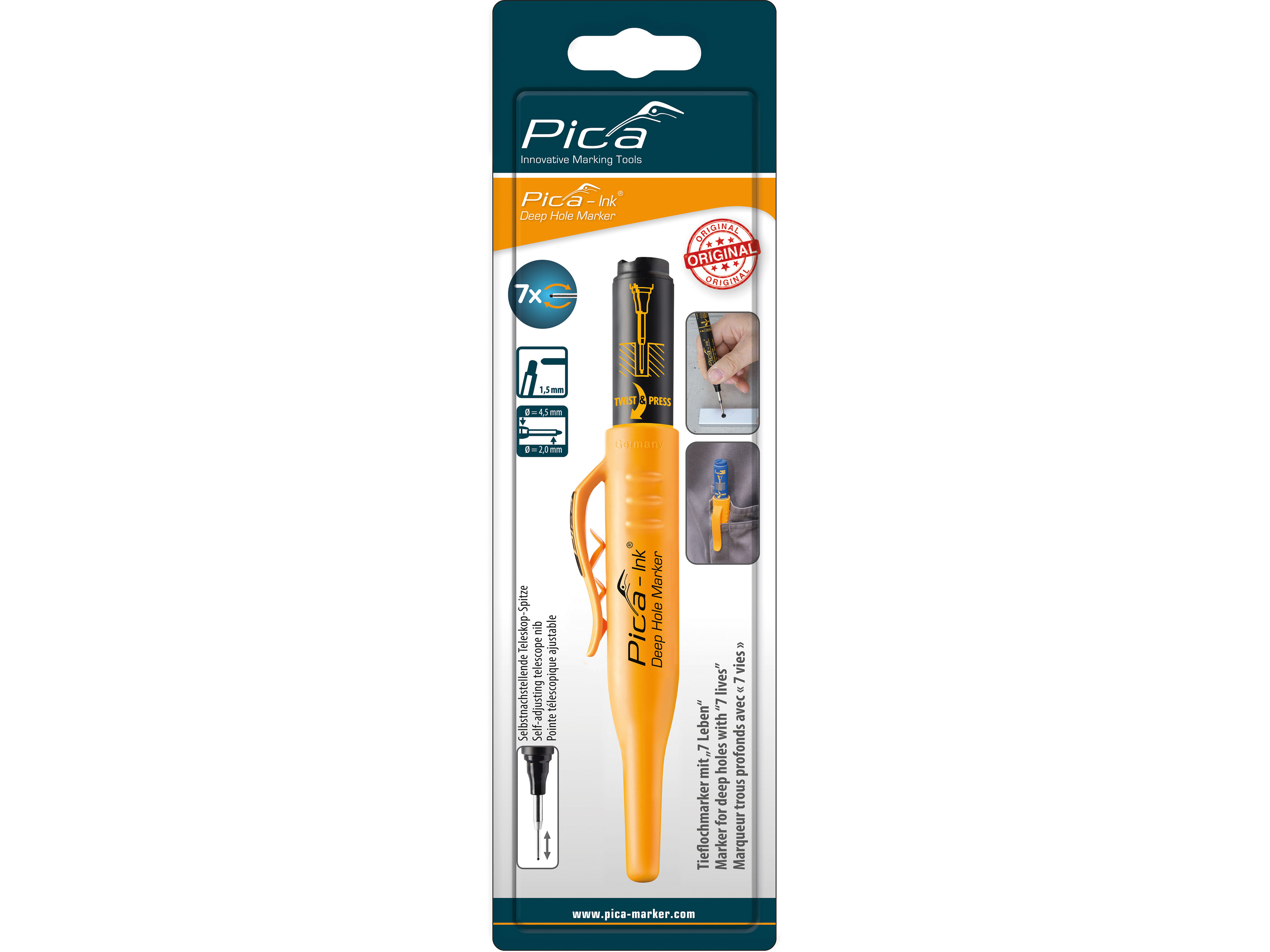 PICA Ink Tieflochmarker 150/46/SB, schwarz