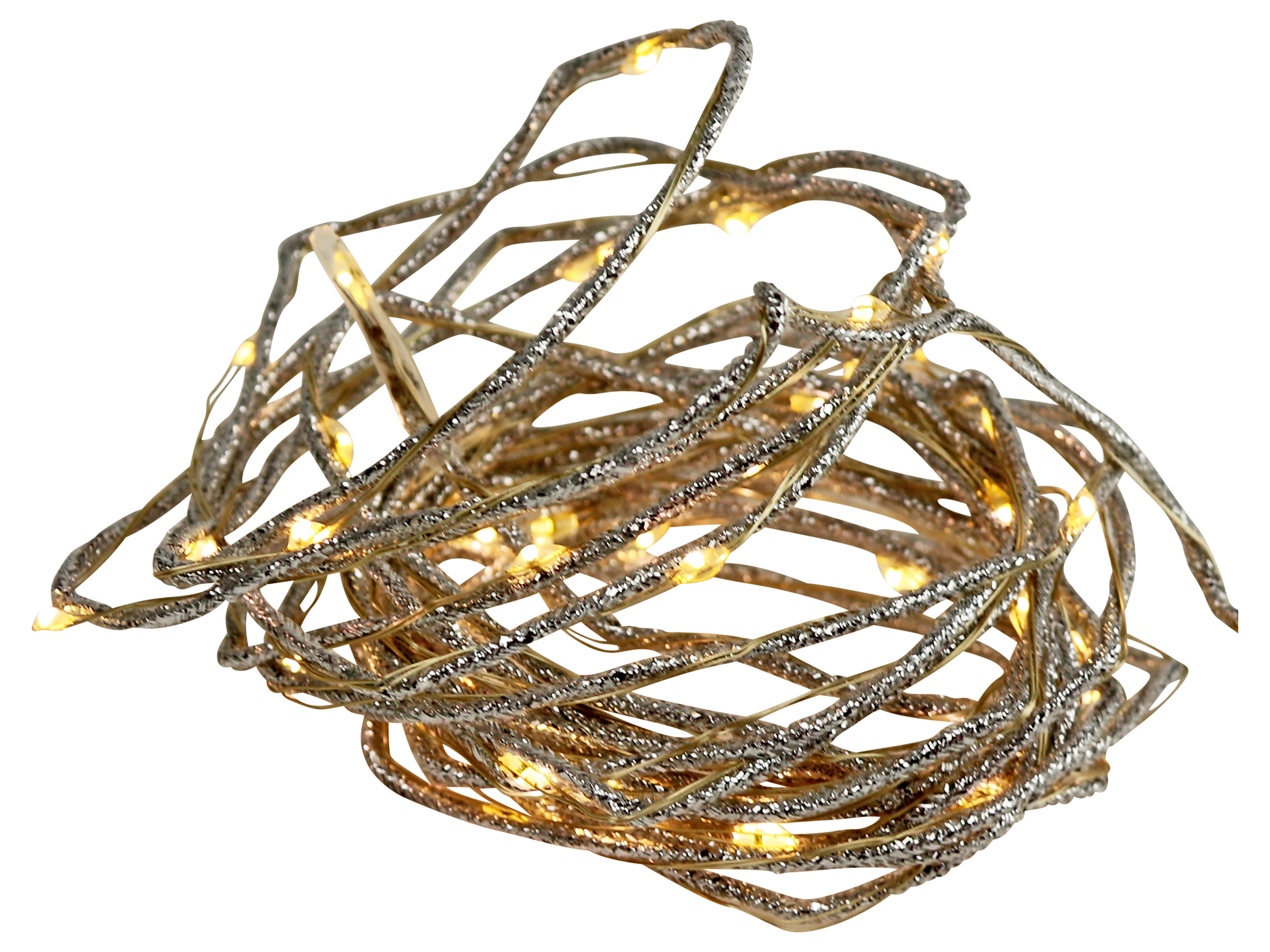 LED-Lichterkette Silberschmuckband, 40 LEDs, warmweiß, 4 m LED-Lichterkette Silberschmuckband, 40 LEDs, warmweiß, 4 m