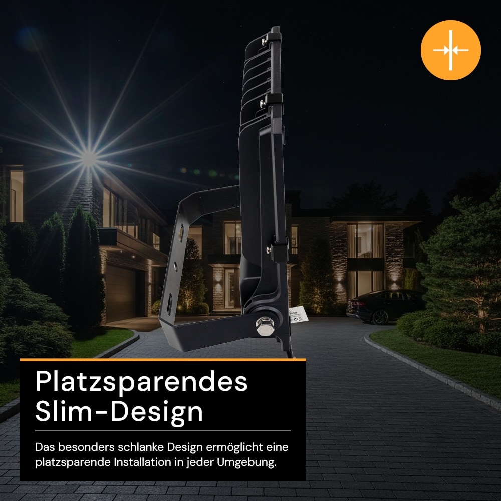 ENOVALITE LED-Fluter PRO, EEK: D, 100W, 13000lm, 4000K, schwarz