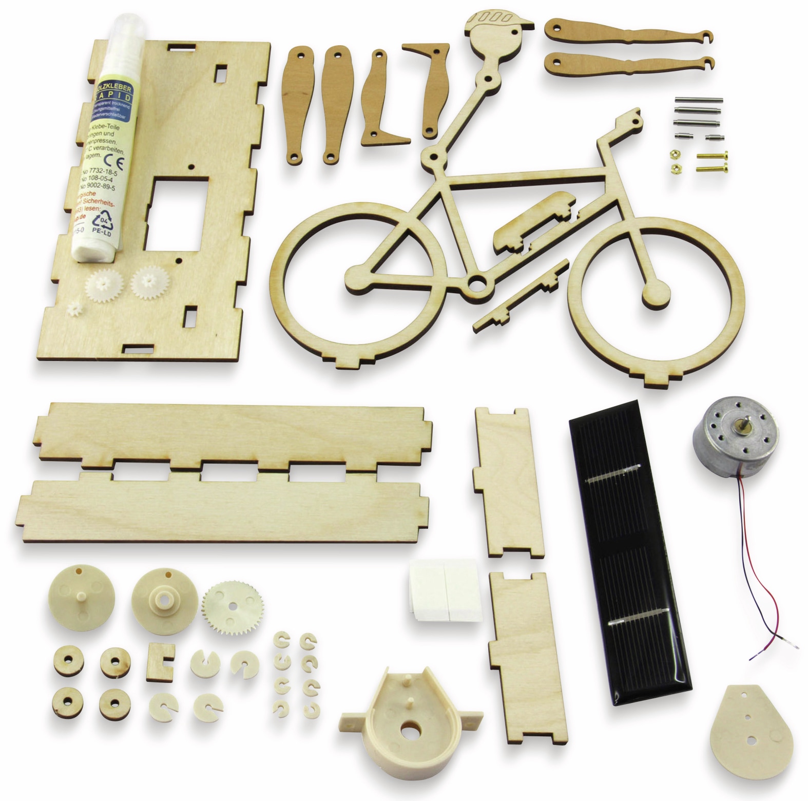 SOL-EXPERT Bausatz, Solar Radler / E-Biker, Holzbausatz zum Selberbauen
